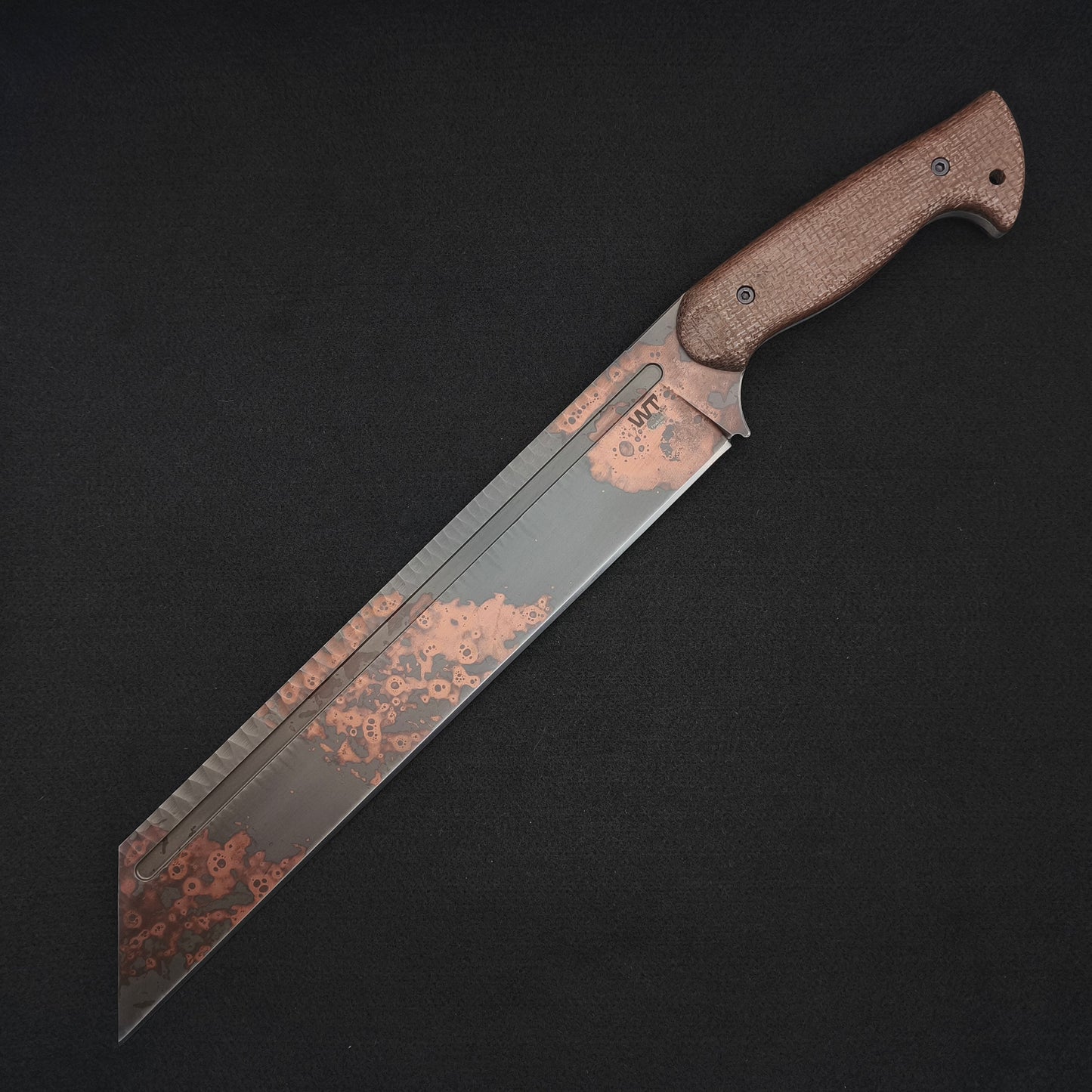 Work Tuff Gear Sea-X / SKS51, Copper Washed Rugged, Brown Burlap Canvas Micarta