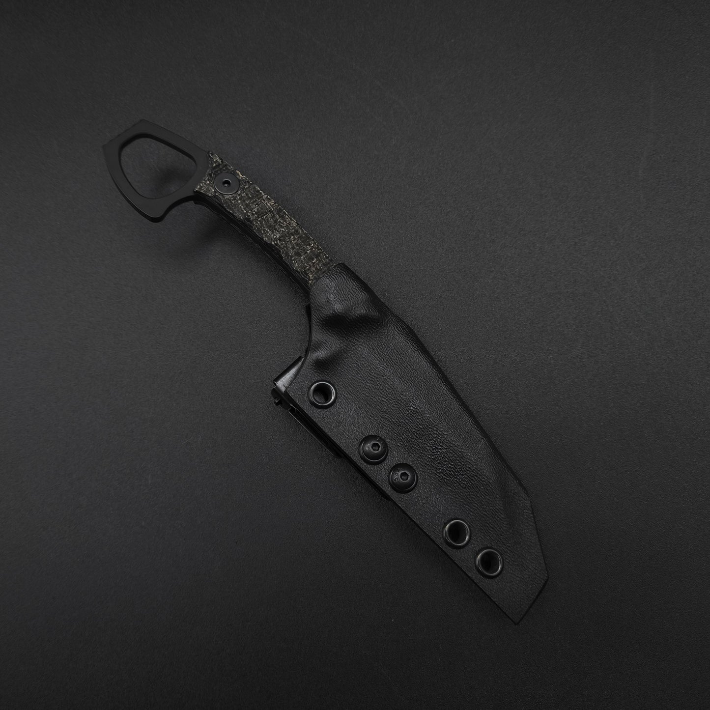 Half Face Blades SHPOS Black Burlap Micarta, Armor Black cerakote 3