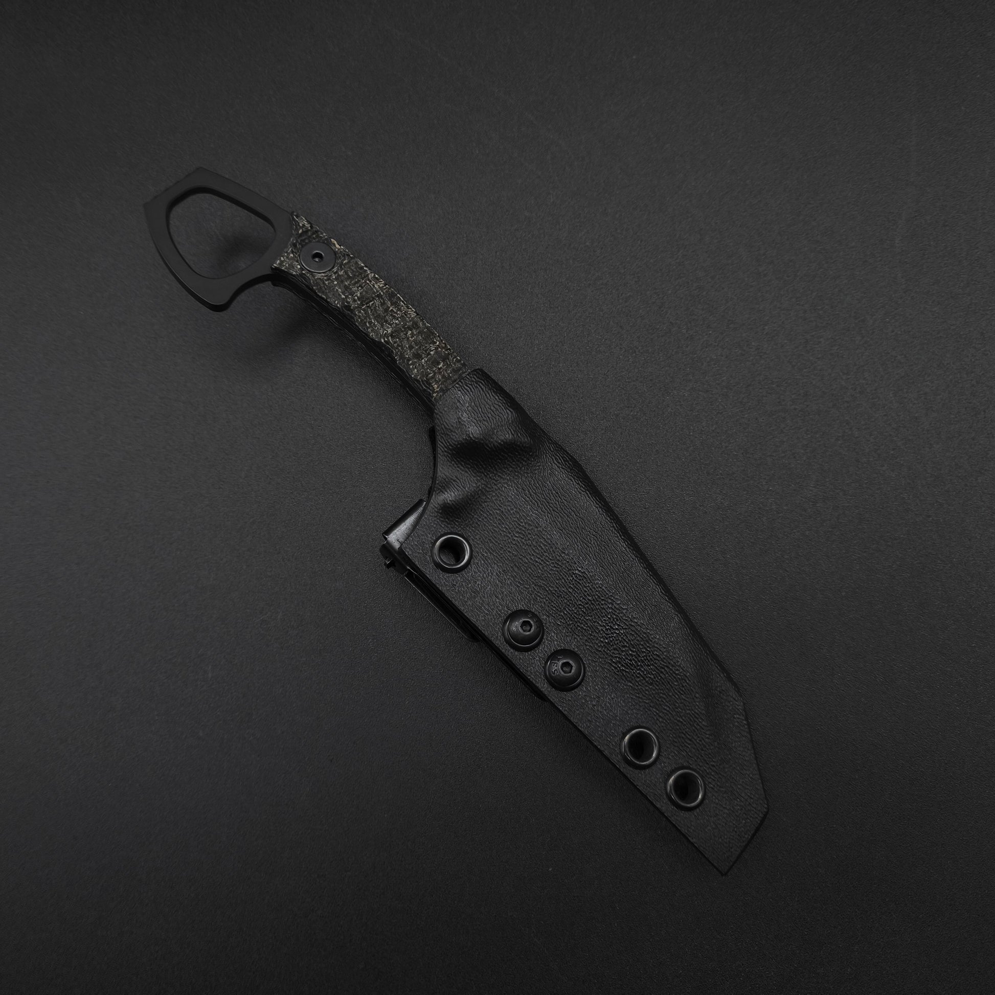 Half Face Blades SHPOS Black Burlap Micarta, Armor Black cerakote 3