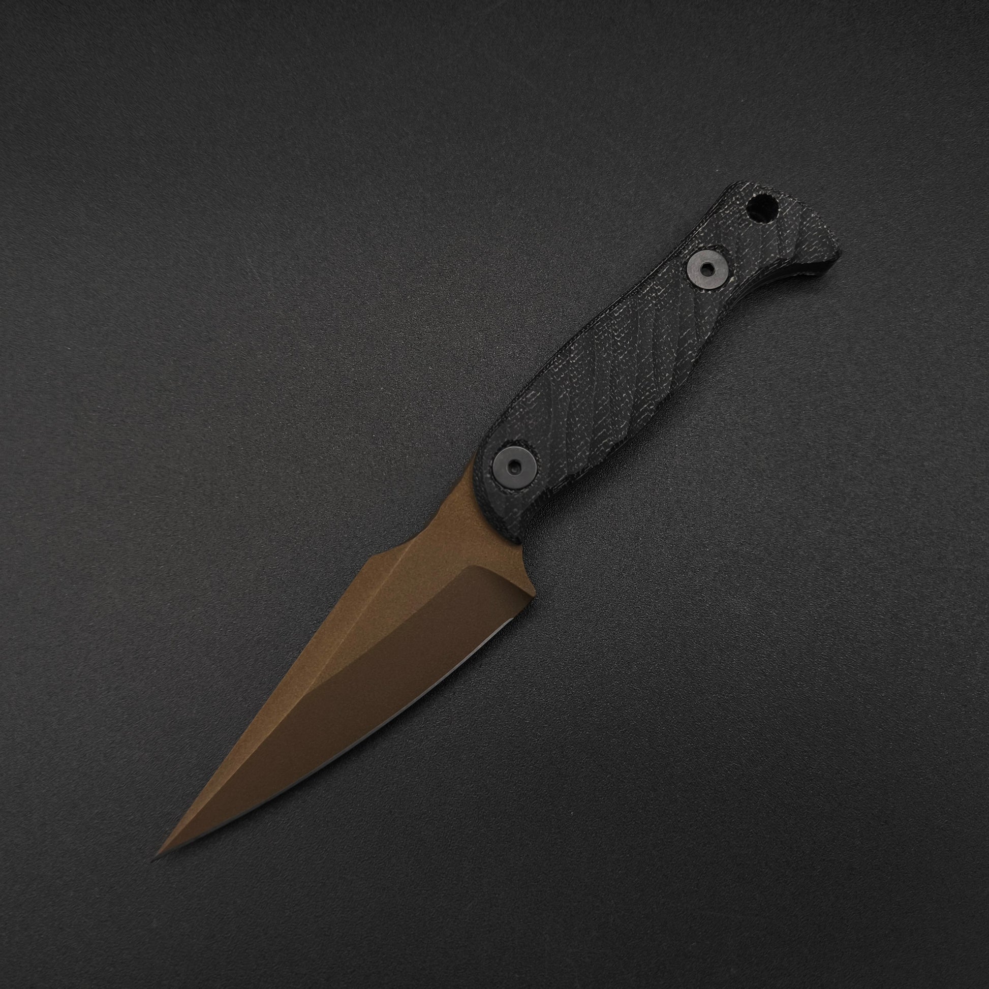 Half Face Blades Gulo Gulo Black Canvas Micarta, Midnight Bronze 2