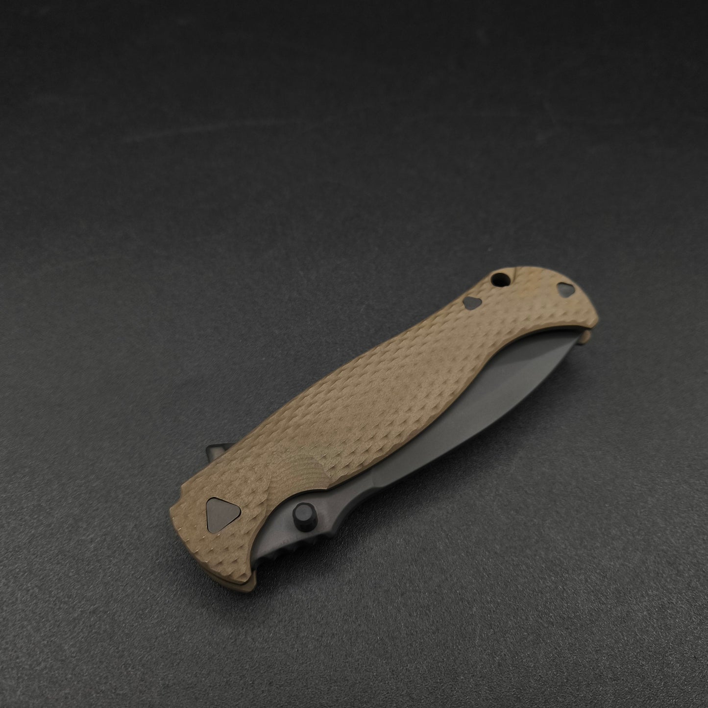 Half Face Blades Extremis Folder Anodized Bronze Titanium Scales