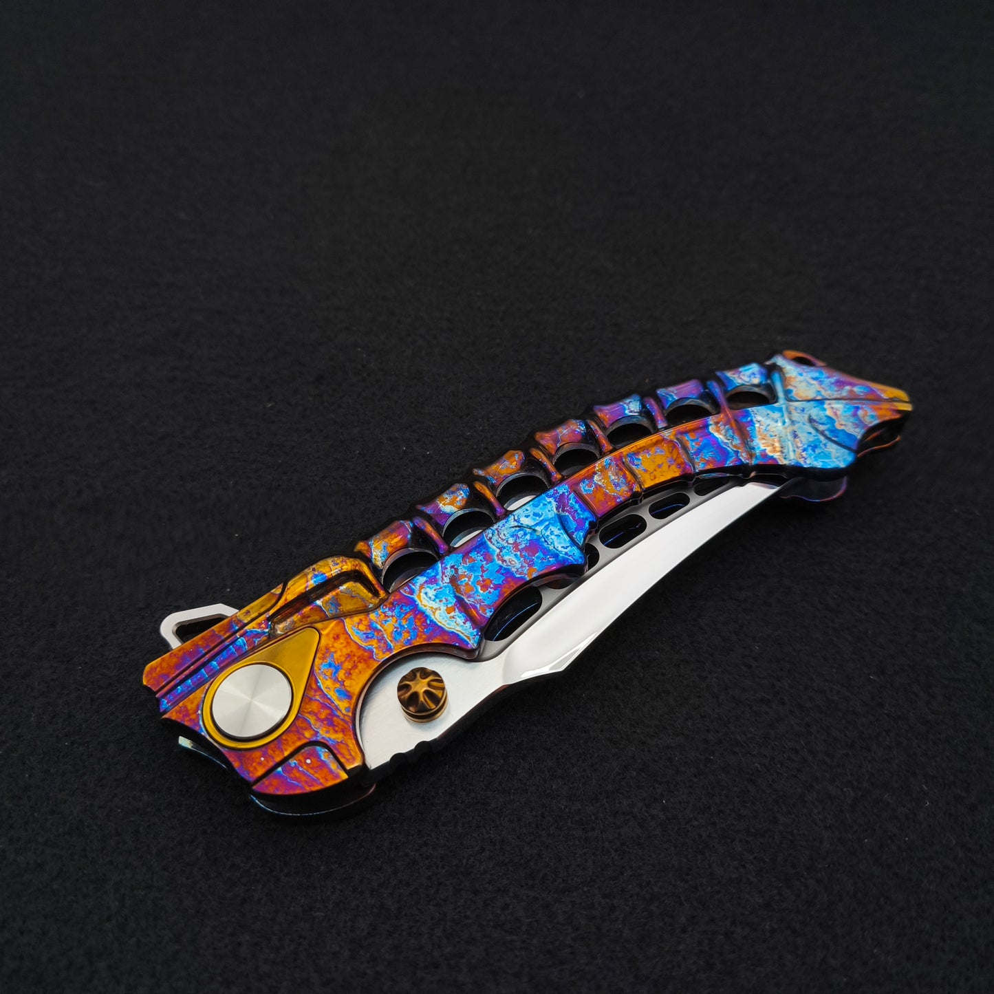 ADV Scavenger Gen 2, Integral Titanium Handle, Satin and Acid Rain, M390 5