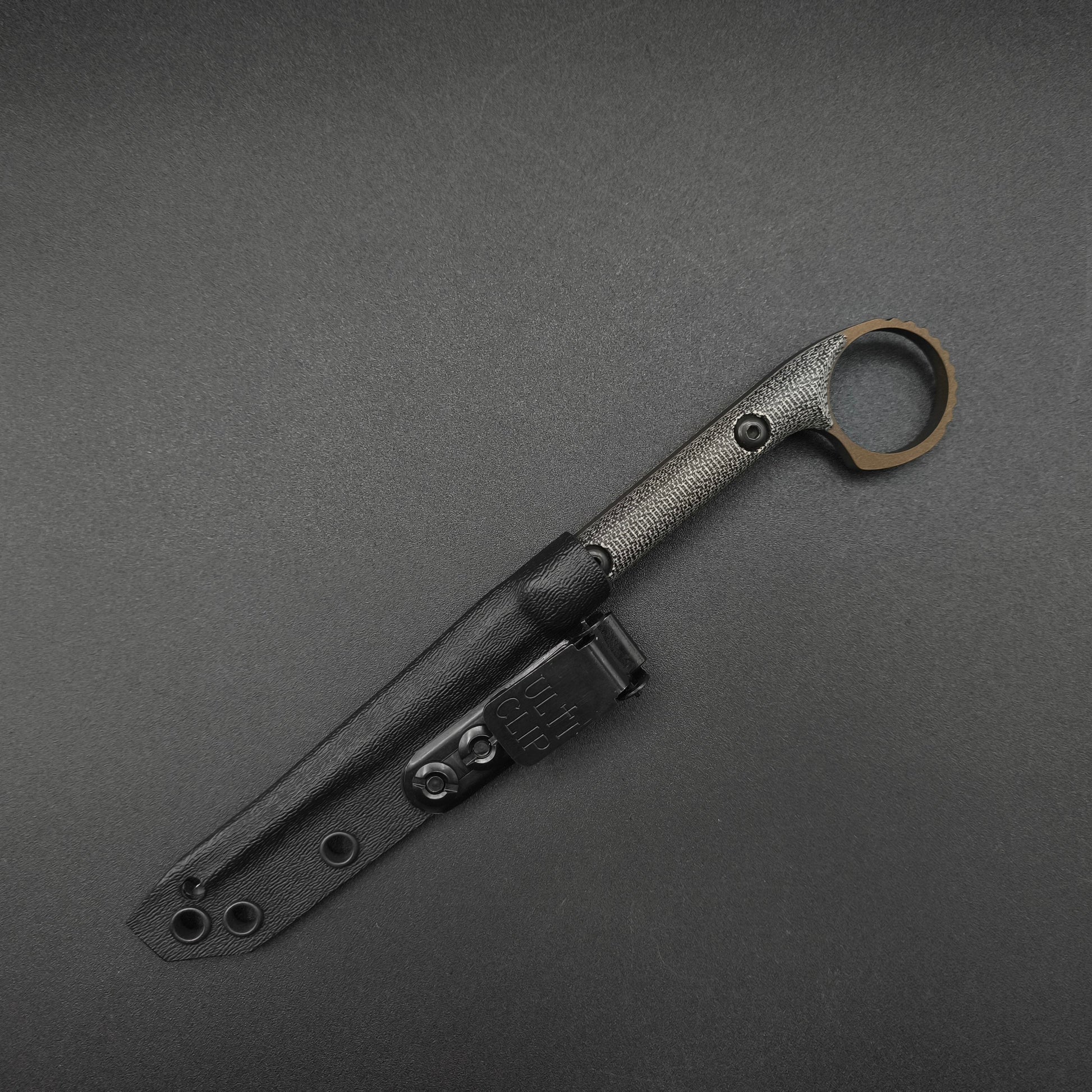 Half Face Blades Ring Cardiac Spike Black Canvas Micarta, Midnight Bronze 4