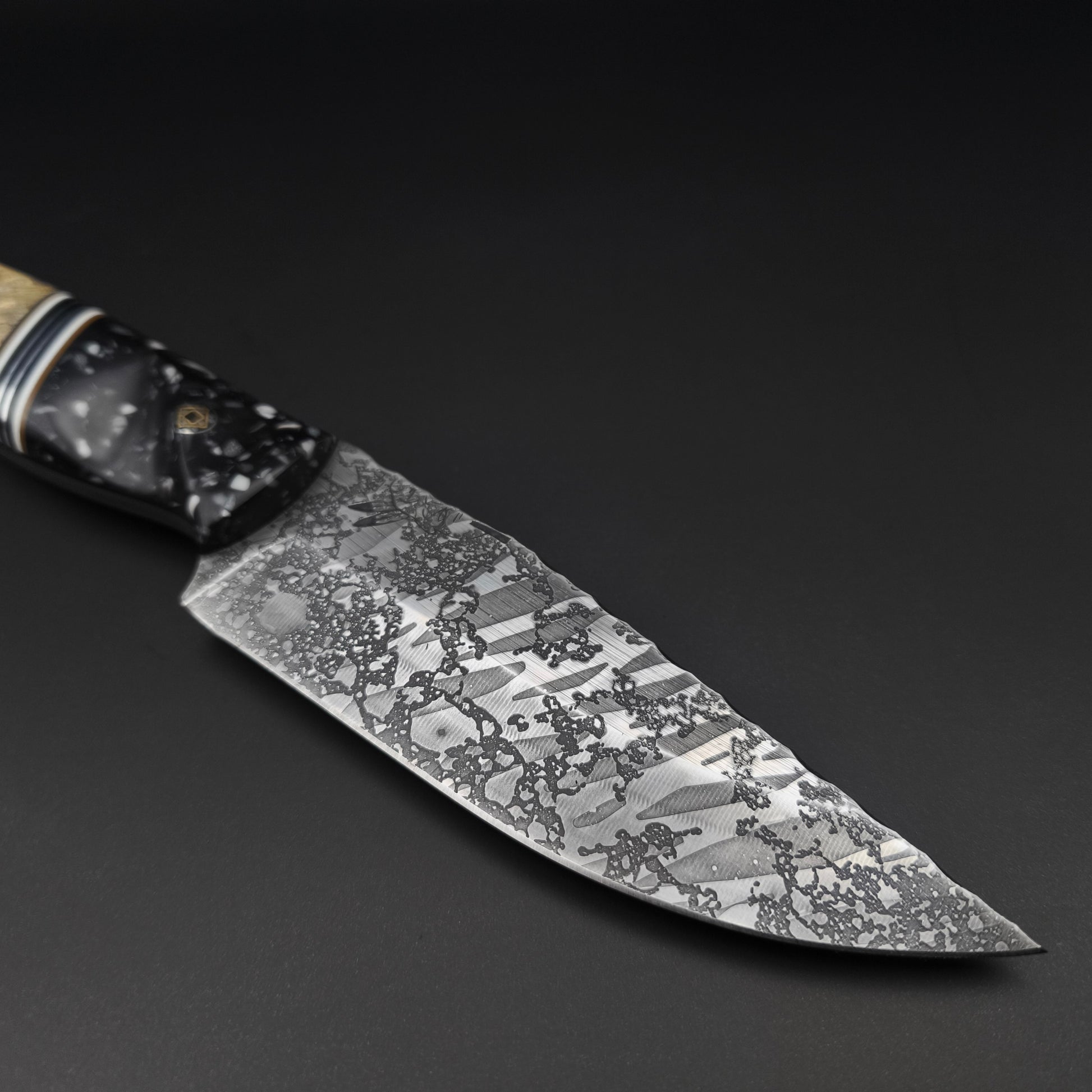 Half Face Blades Crow Jr White and Grey Fleck Resin and Buckeye 4