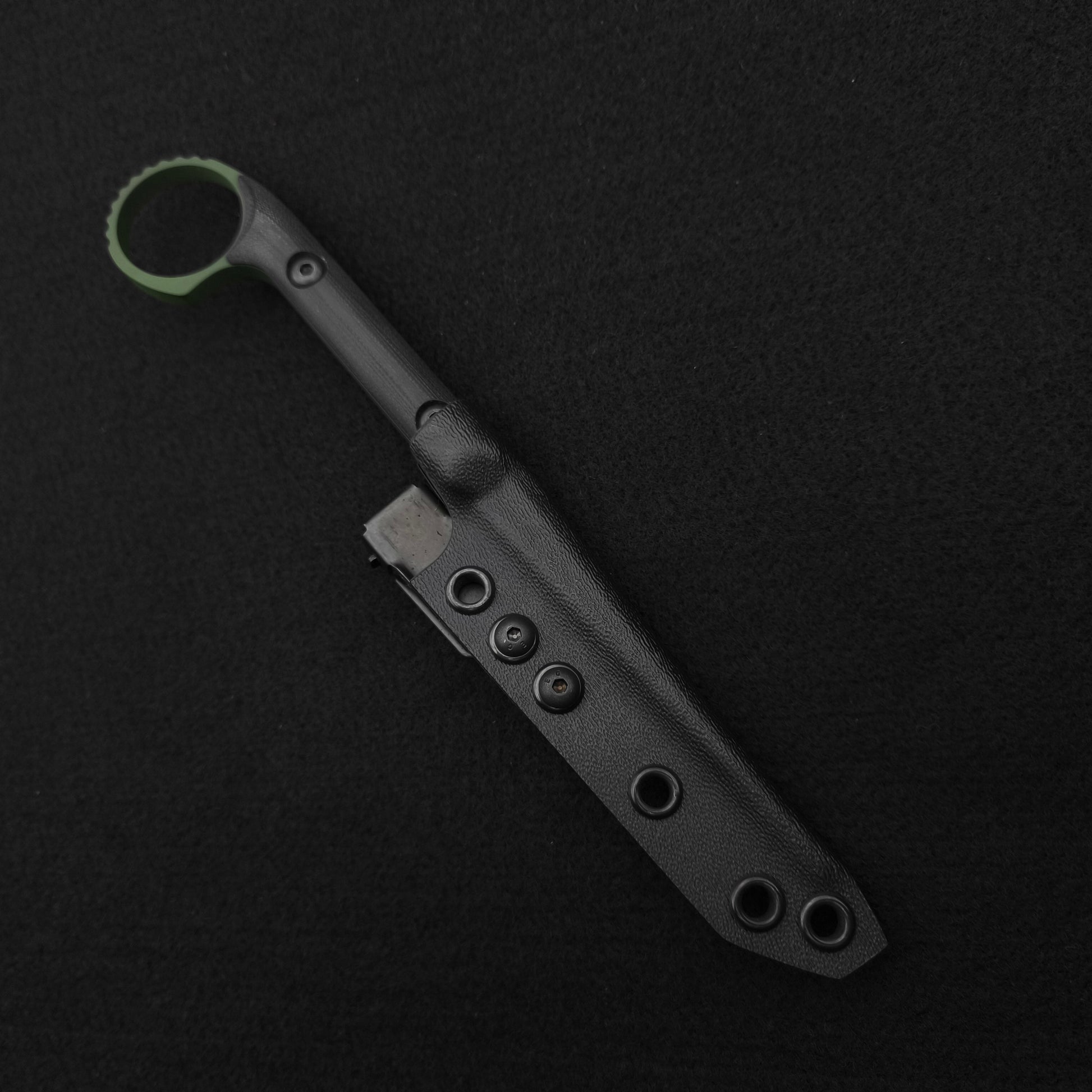 Half Face Blades Ring Cardiac Spike Black G10, Highland Green Cerakote 3