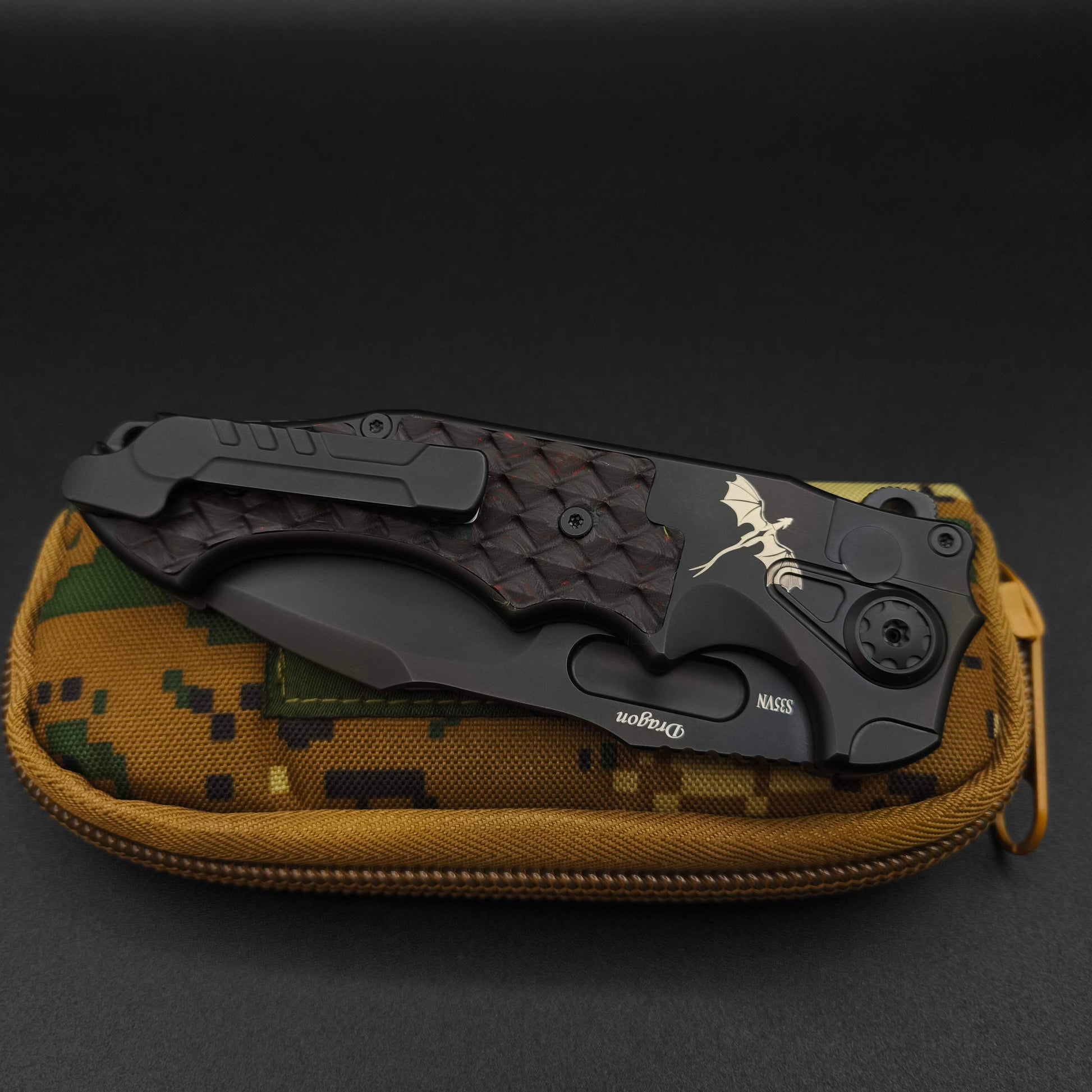 ADV Pitboss 3 Black and Red Carbon Fiber Dragon Scales 4