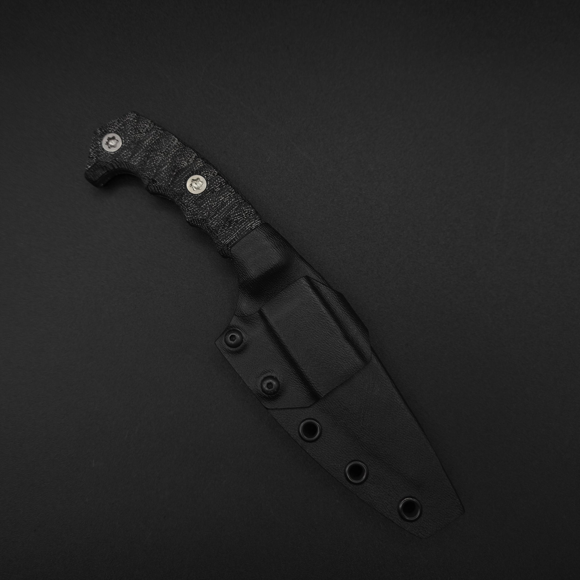 Half Face Blades HUMINT 4" Black Canvas Micarta, Midnight Bronze 3