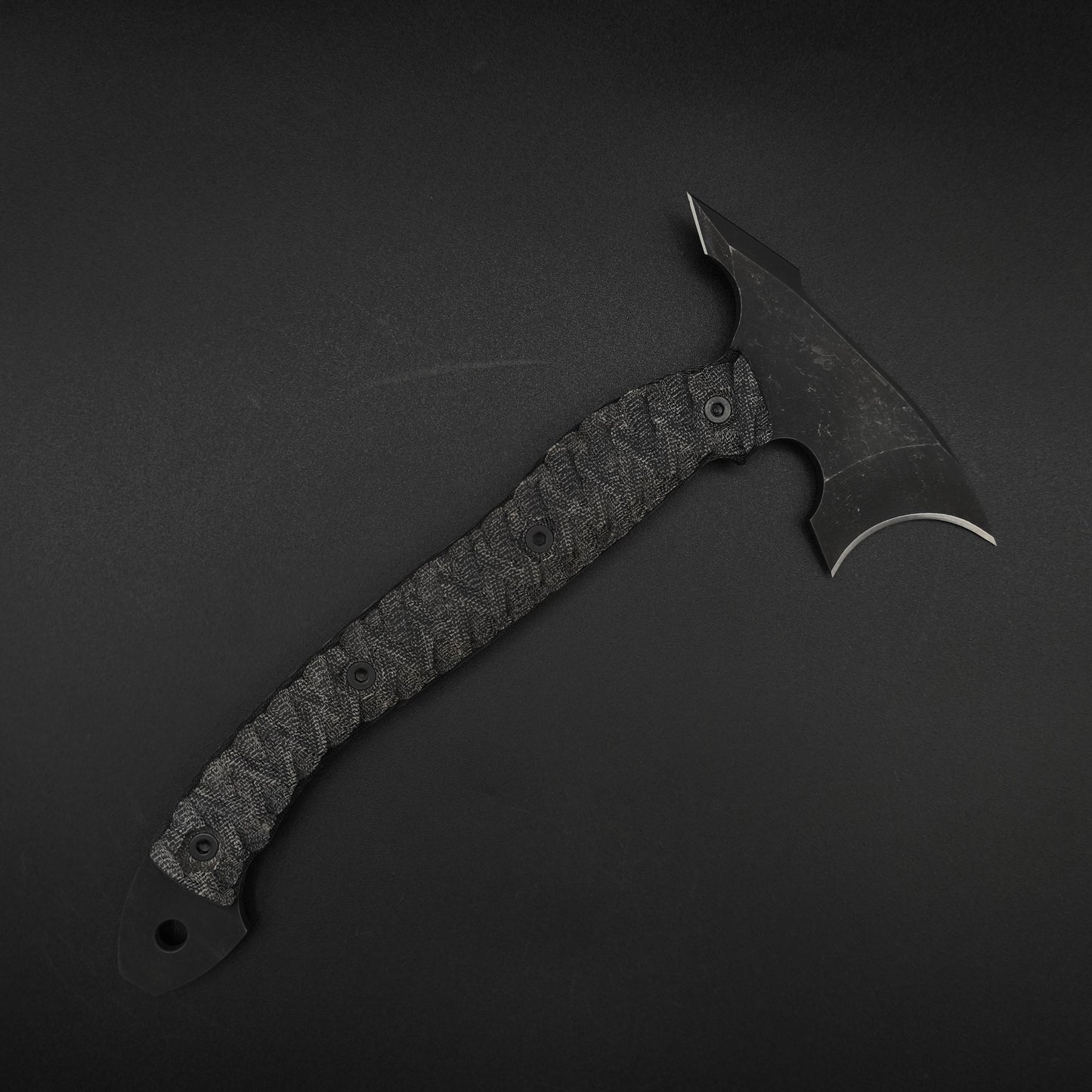 Half Face Blades Crescent Hawk Black Canvas Micarta 1