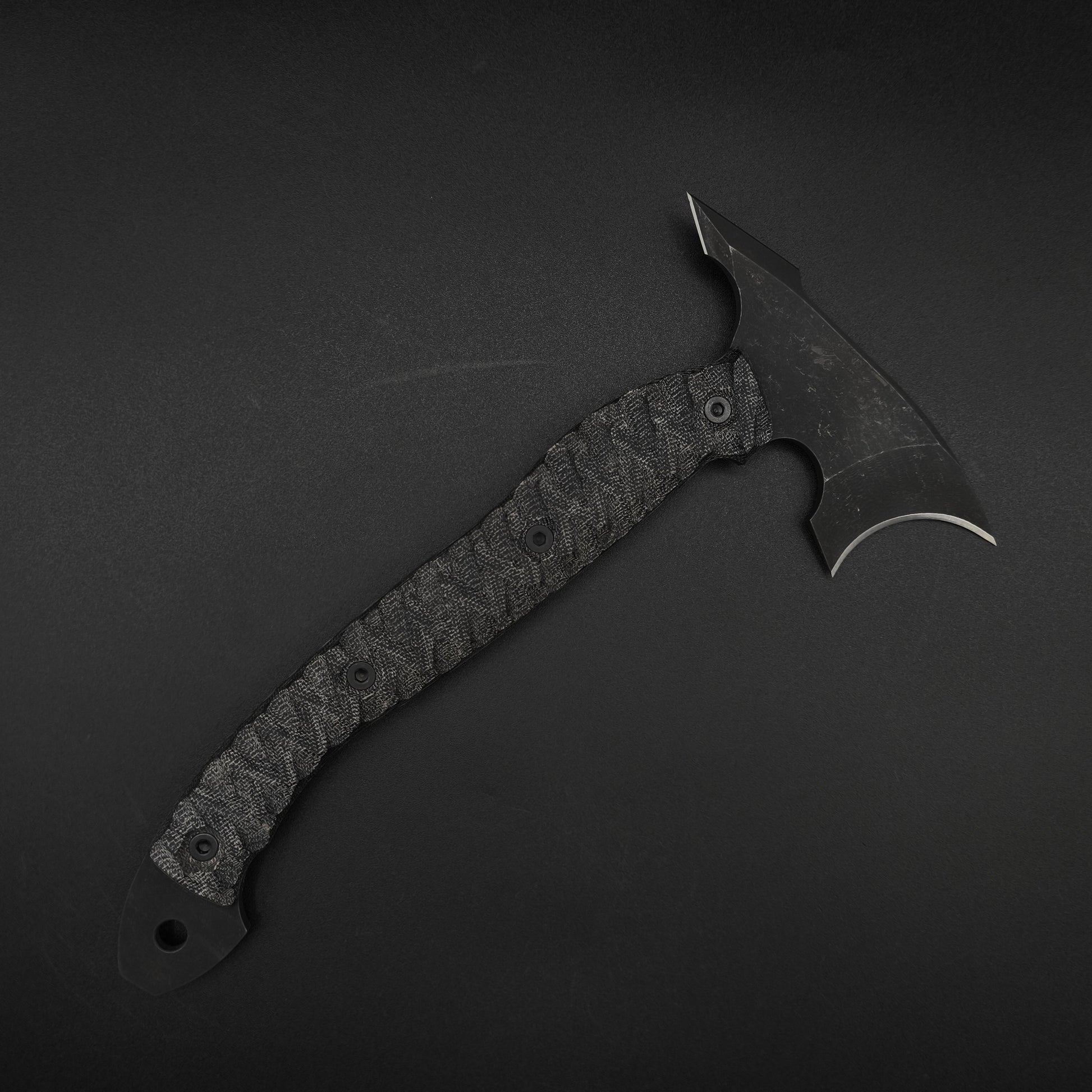 Half Face Blades Crescent Hawk Black Canvas Micarta 1