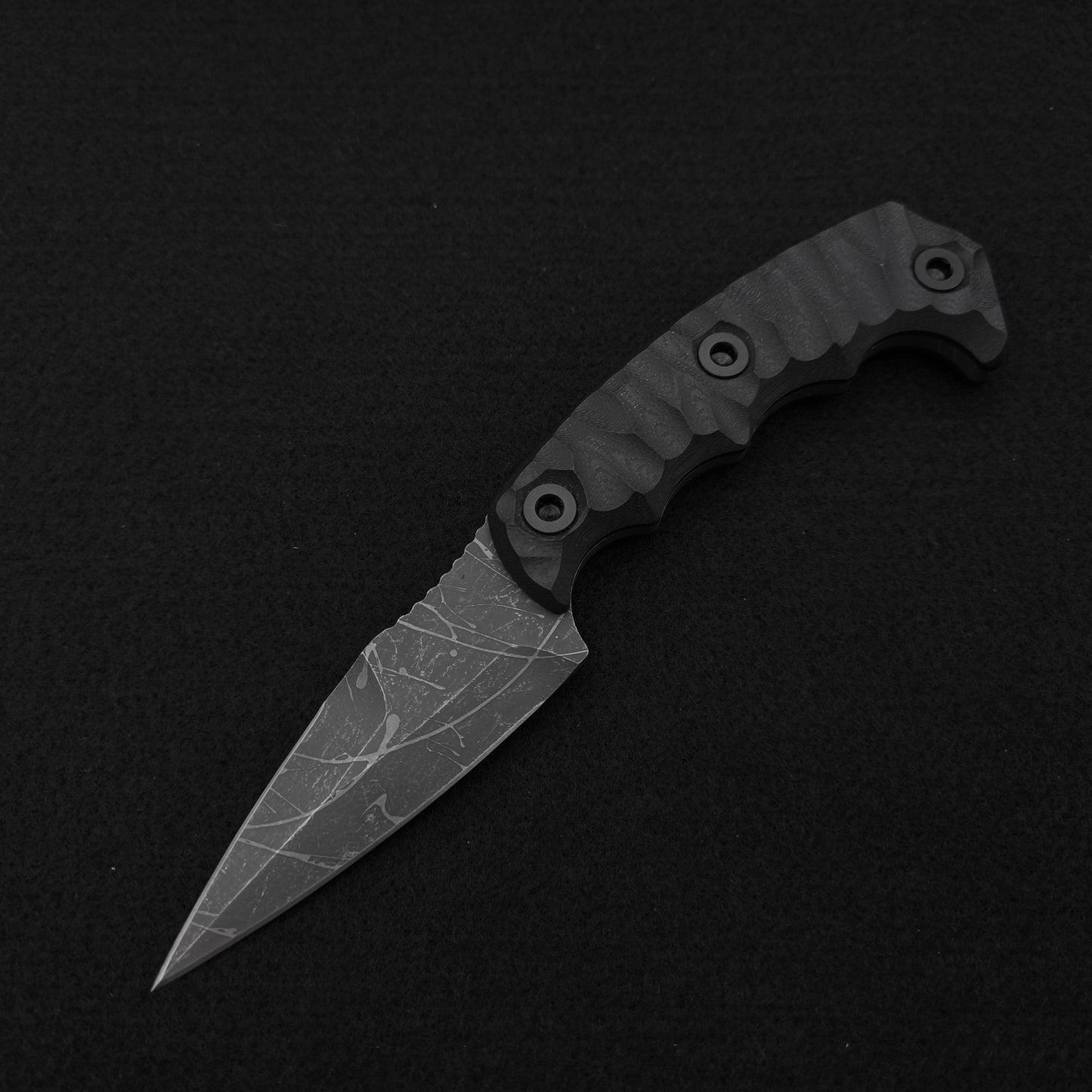 Half Face Blades HUMINT 3" Black G10, Acid Splash 2