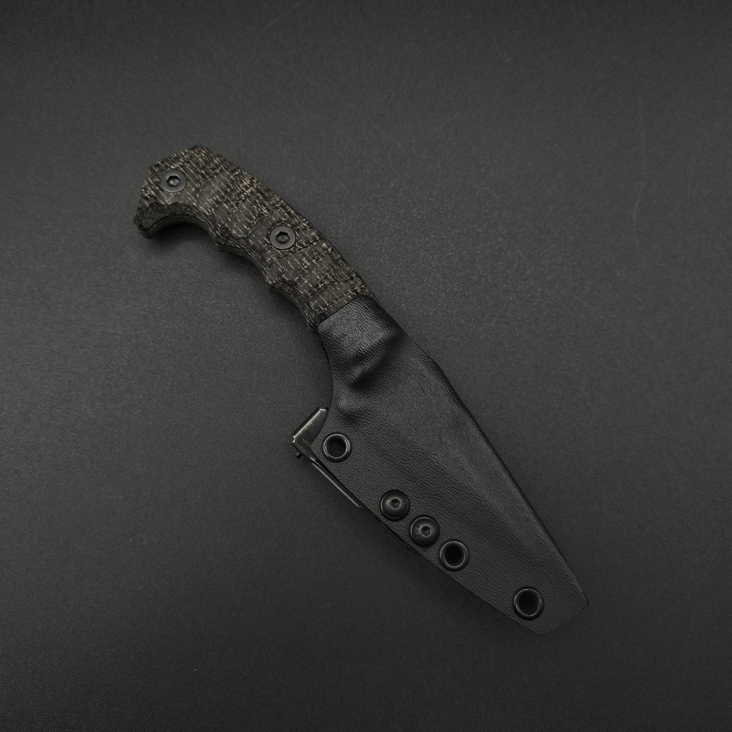 Half Face Blades HUMINT 3" Black Burlap Micarta 4
