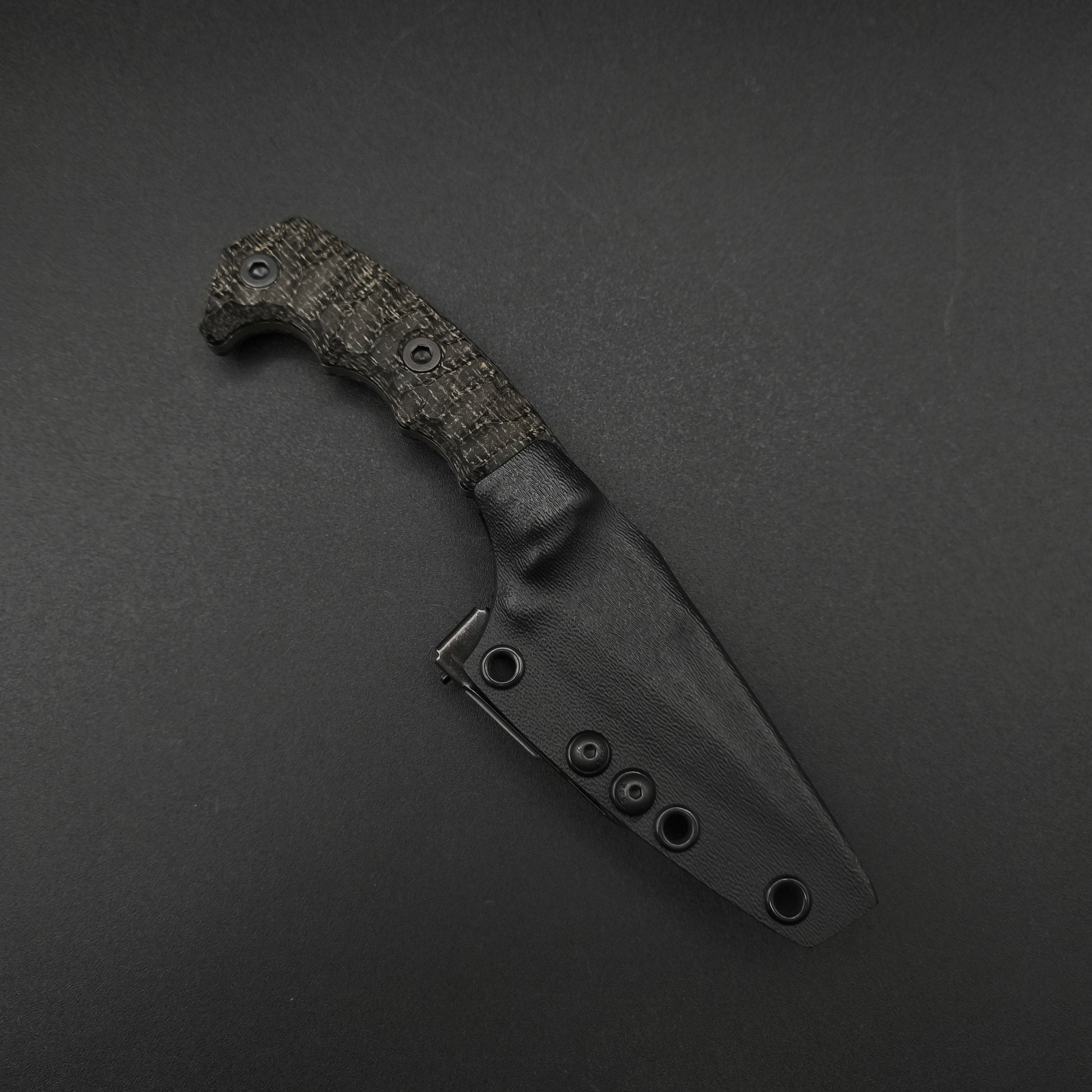 Half Face Blades HUMINT 3" Black Burlap Micarta 4