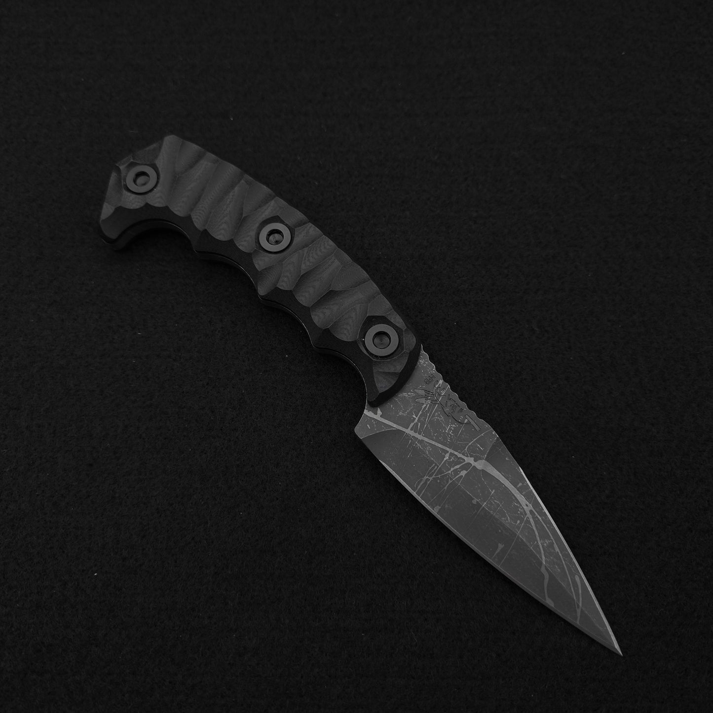 Half Face Blades HUMINT 3" Black G10, Acid Splash 1