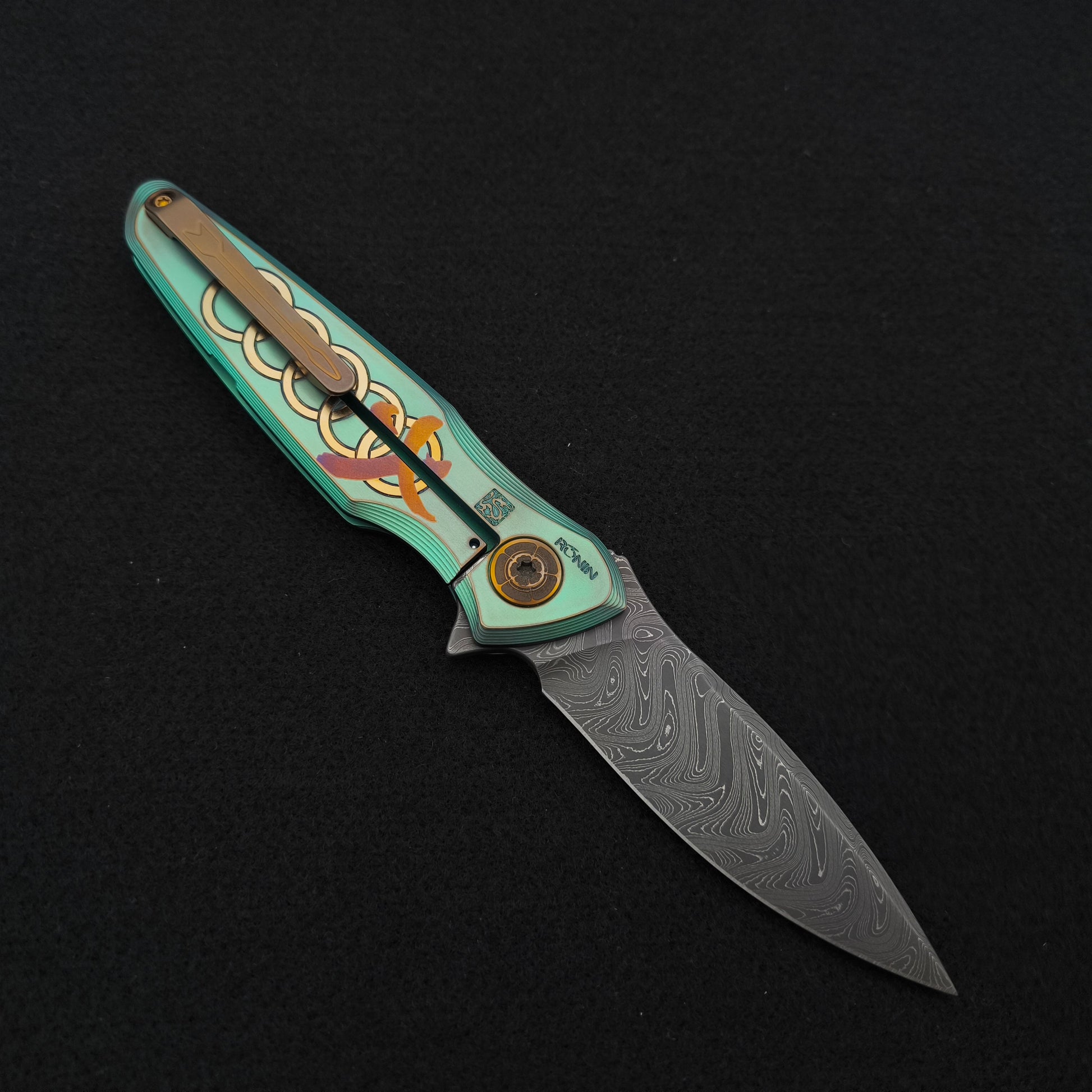 Spartan Blades PANDIA Ronin Fire SF16 Custom Chad Nichols Damascus 2