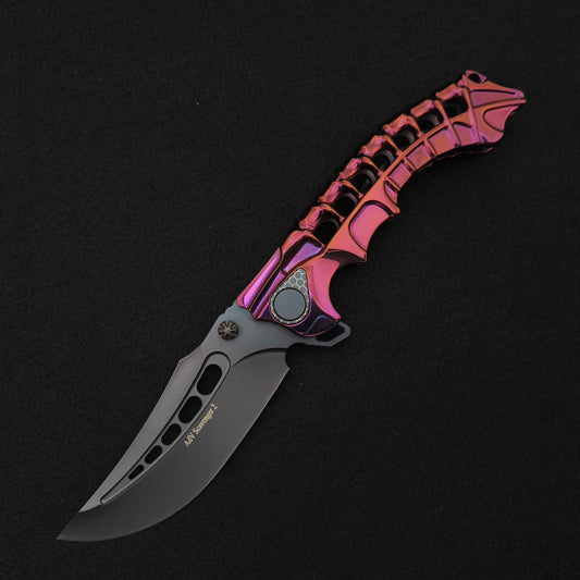 ADV Scavenger Gen 2, Integral Titanium Handle, Cherry anodized, black M390 1