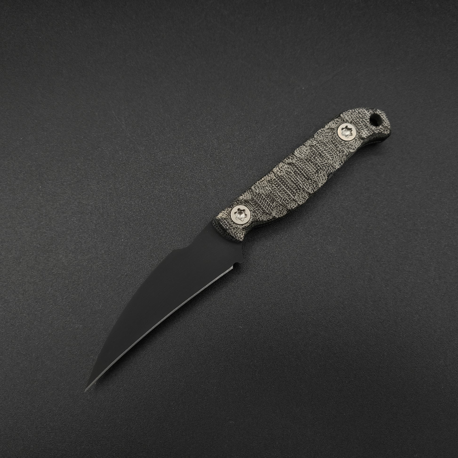 Half Face Blades Gula Gula Black canvas micarta, Armor Black cerakote 2