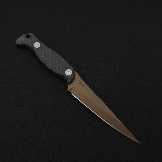 Half Face Blades Congressman Black Burlap Micarta, Midnight Bronze Cerakote 1