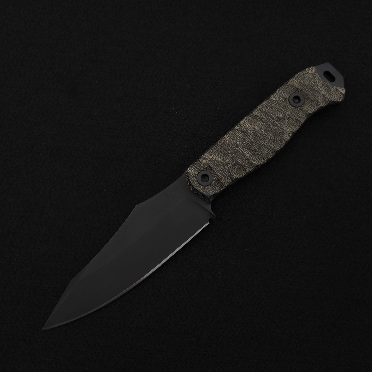 Half Face Blades Field Knife Black Canvas Micarta, Armor Black 2