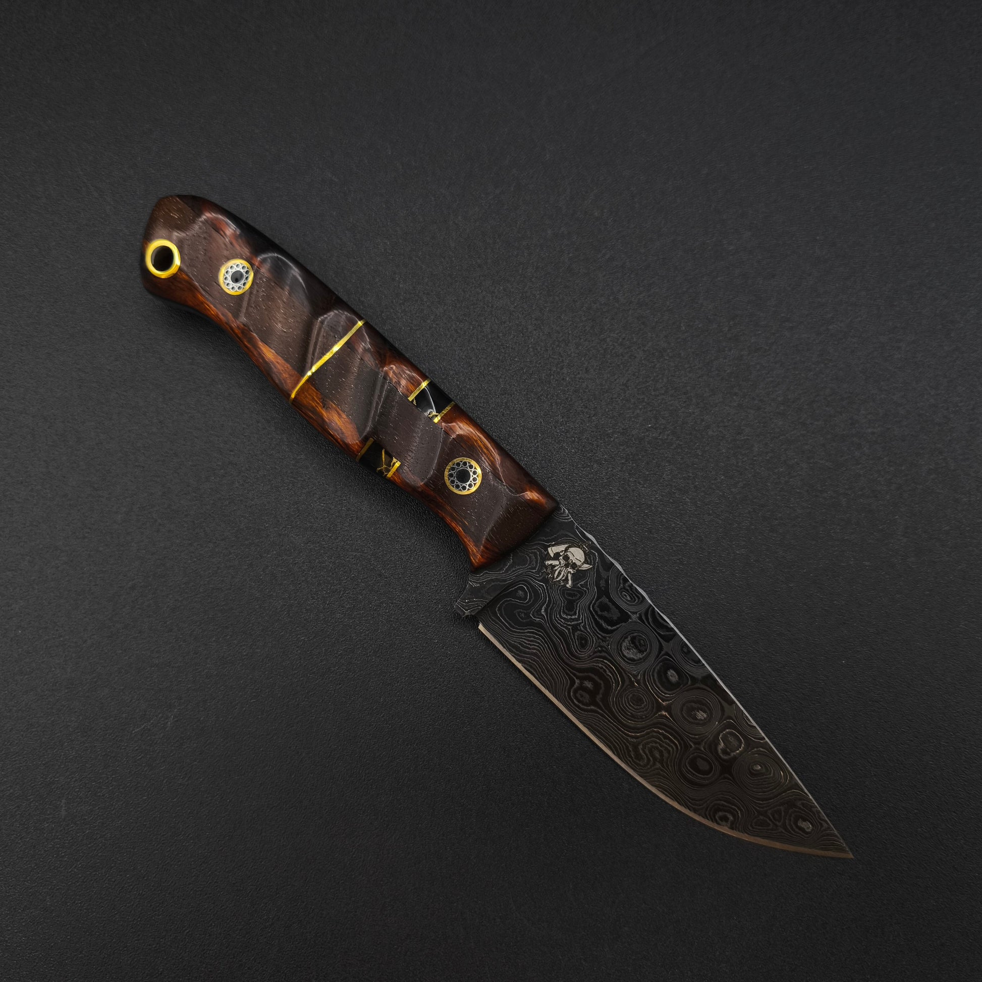 Sea Sick Blades Micro Fieldcraft Damascus Hawaiian Curly Koa 1