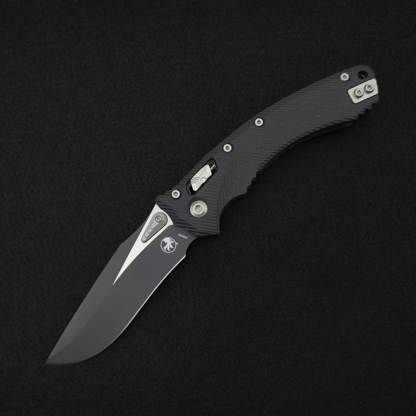 Microtech Amphibian S/E Ram-Lok Fluted Black G10 1