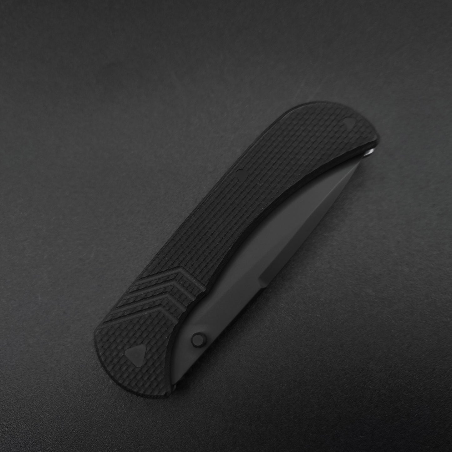 Half Face Blades Cav Folder Black G10, Armor black Cerakote Blade 4