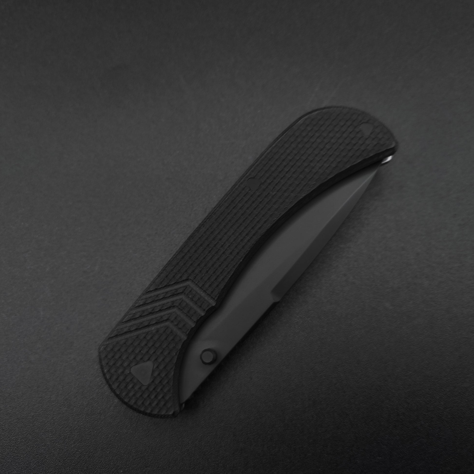 Half Face Blades Cav Folder Black G10, Armor black Cerakote Blade 4