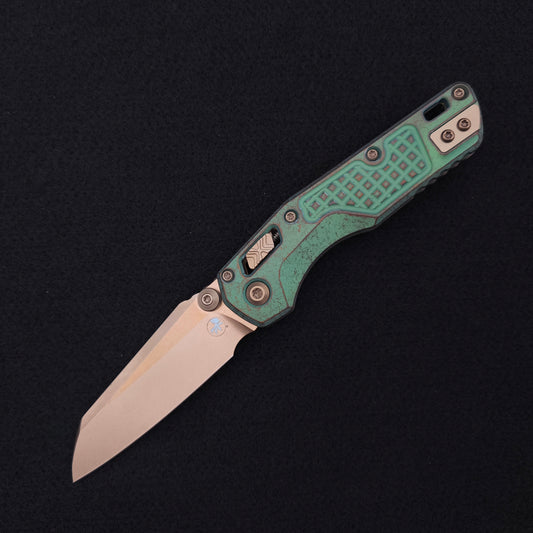 Microtech MSI Mini Bronzed Stonewash Frag Antique Green Marfione Select