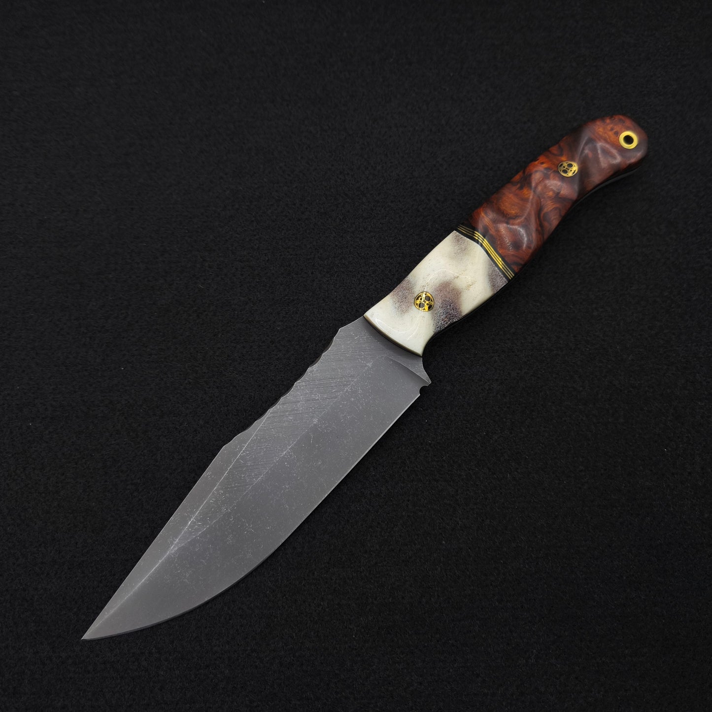 Half Face Blades Crow Scout Drop Point, CO Elk Antler, Desert Ironwood 2