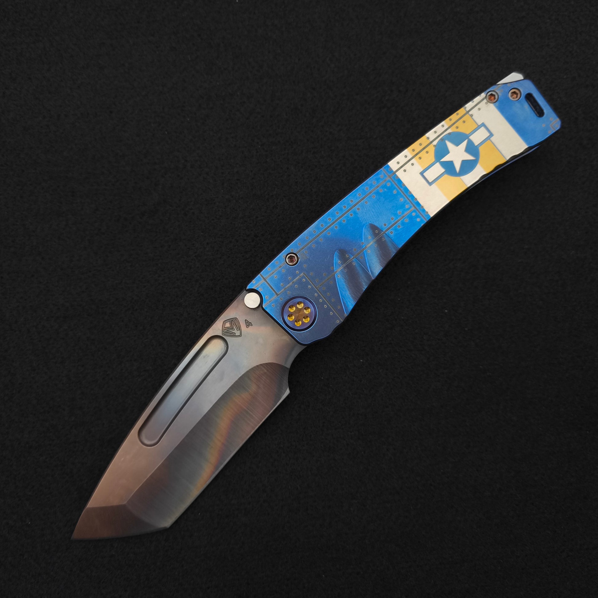 Medford Marauder, Full Size, Vulcan Tanto, Blue Stars-N-Bars Rivets 1