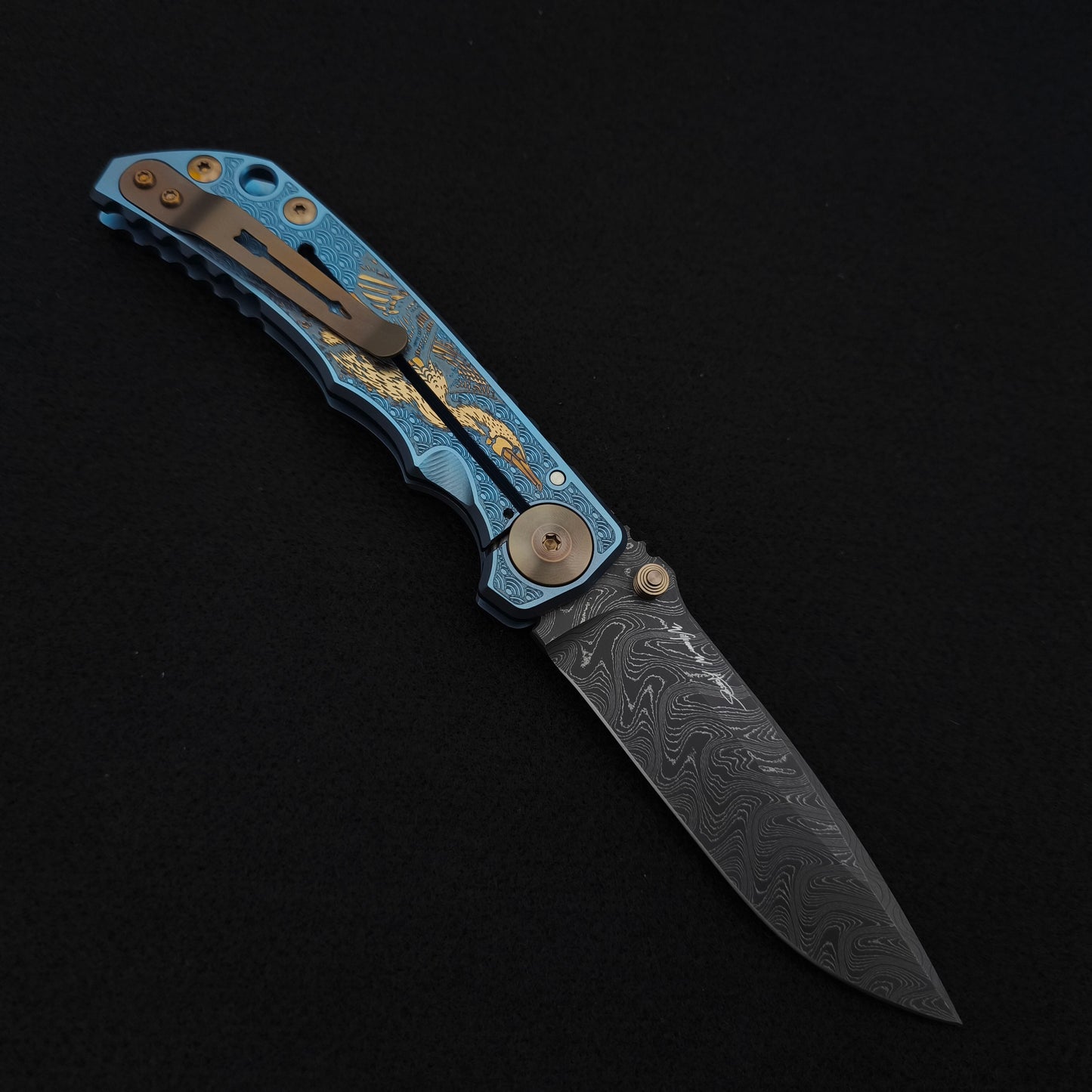Spartan Blades Harsey Folder SF5 Custom Chad Nichols Damascus Sea Raven Special Edition 2