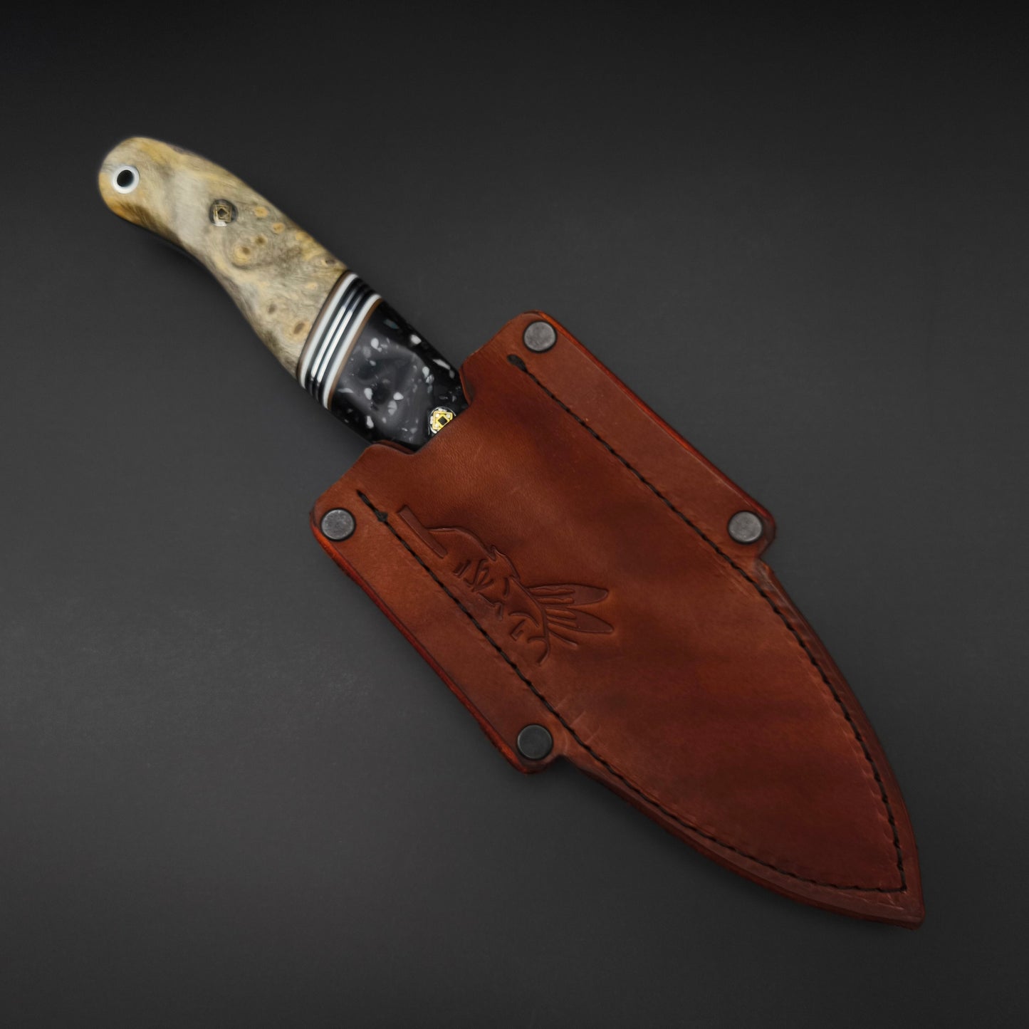 Half Face Blades Crow Jr White and Grey Fleck Resin and Buckeye 5