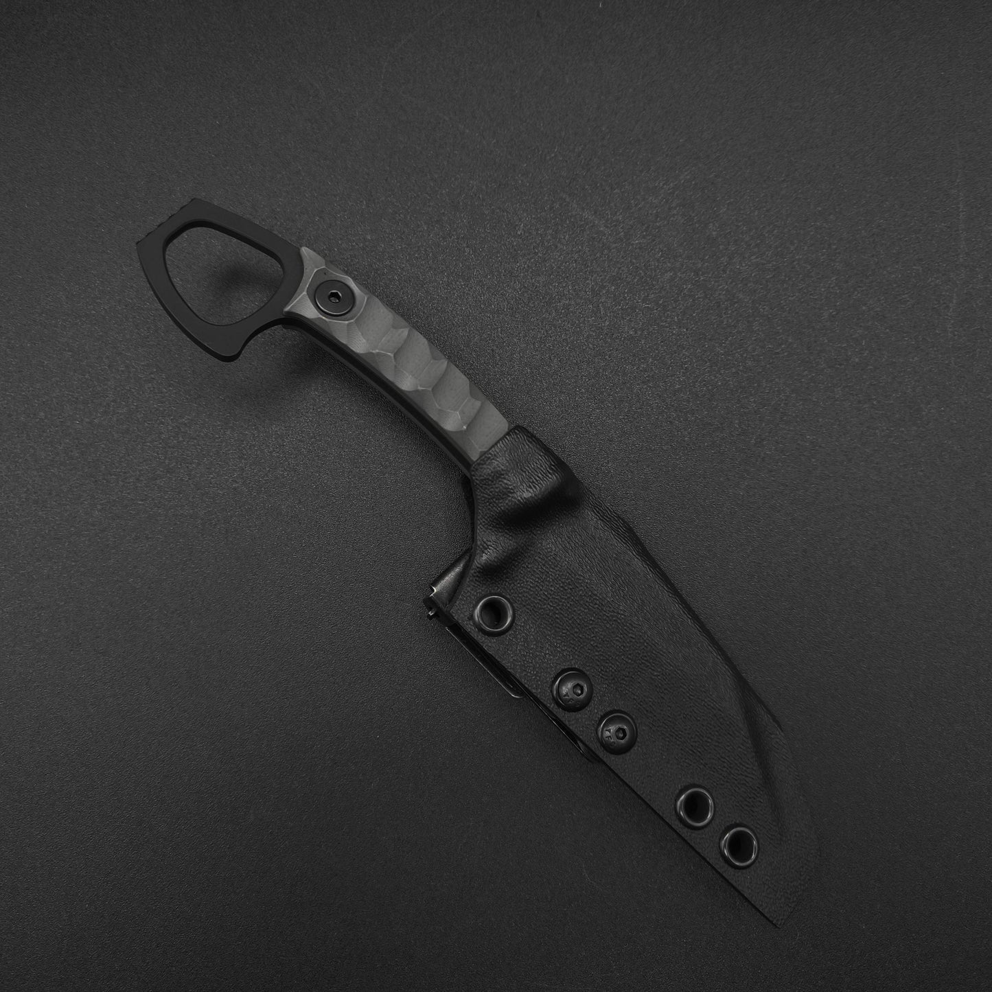 Half Face Blades SHPOS Grey with Red G10 liner, armor black cerakote 4