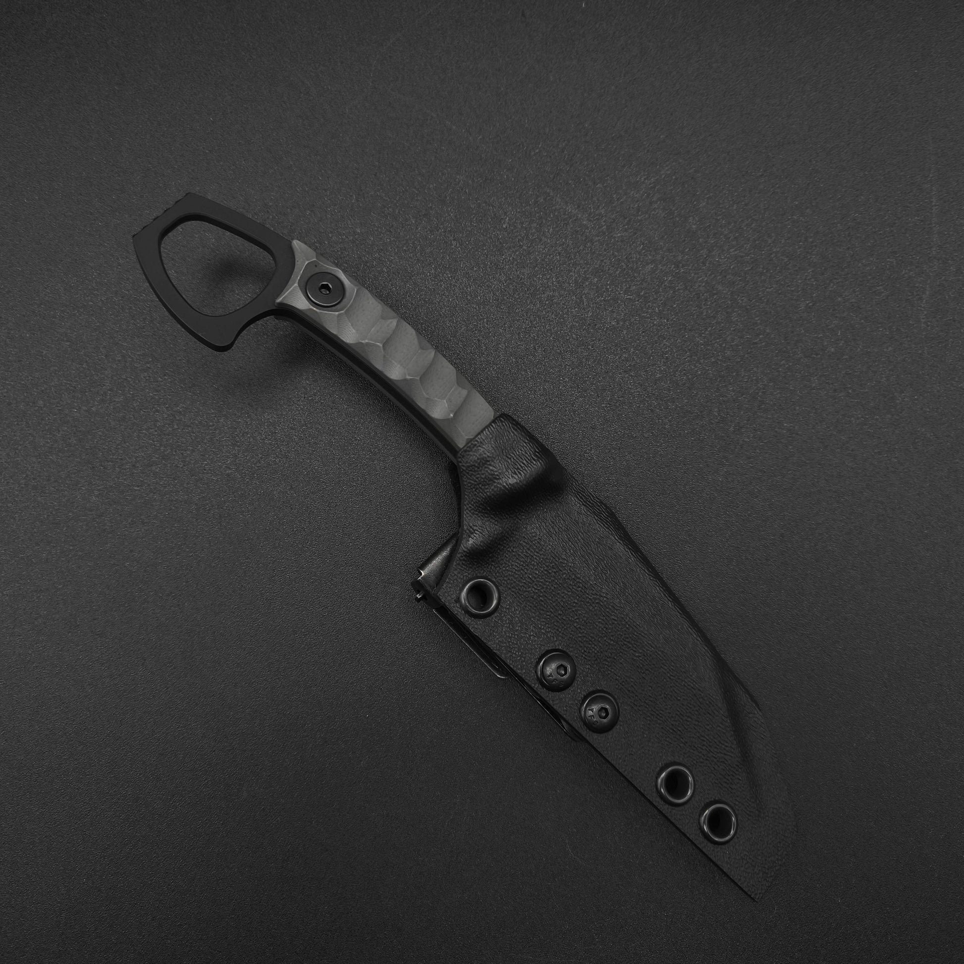 Half Face Blades SHPOS Grey with Red G10 liner, armor black cerakote 4