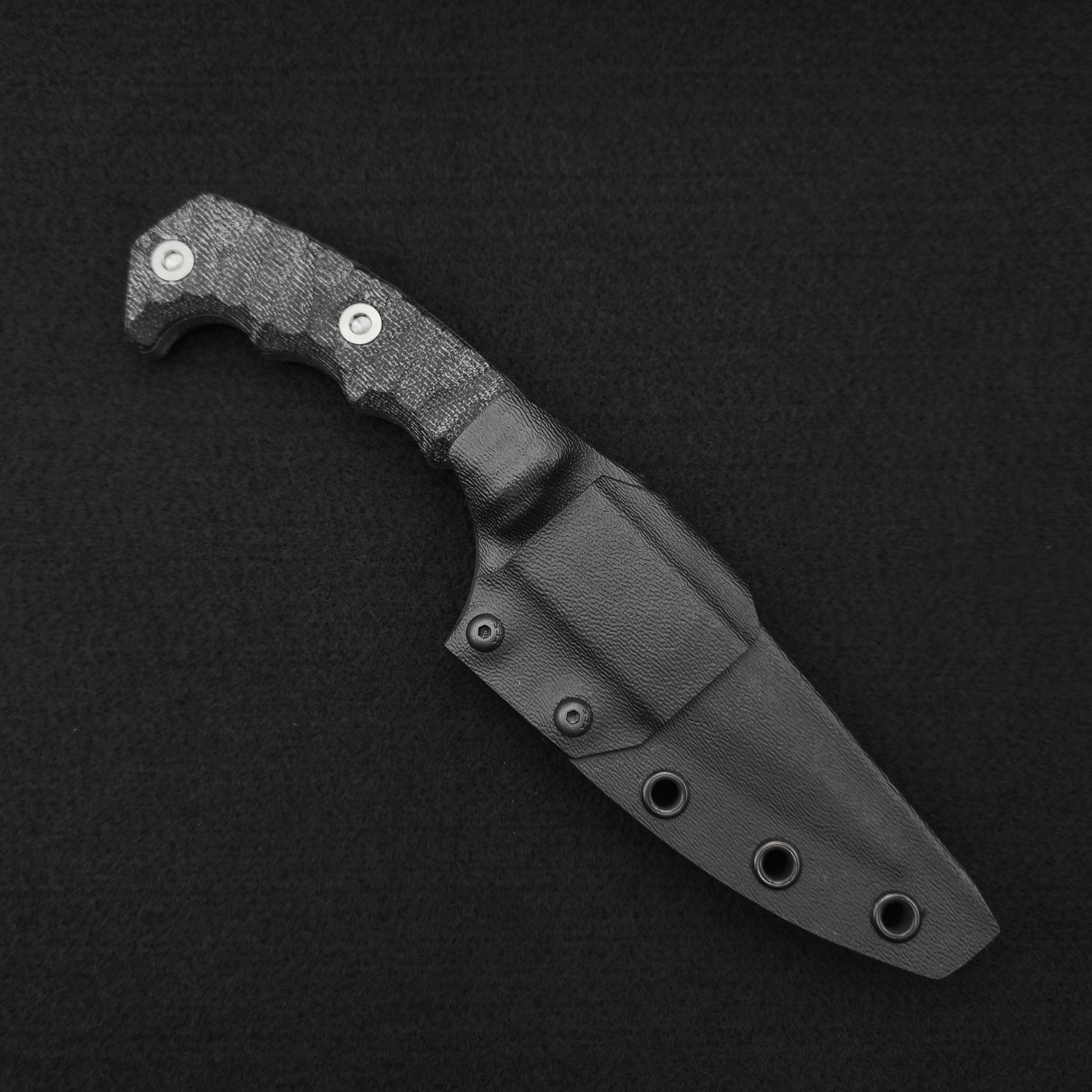 Half Face Blades HUMINT 4" Black Canvas Micarta 3