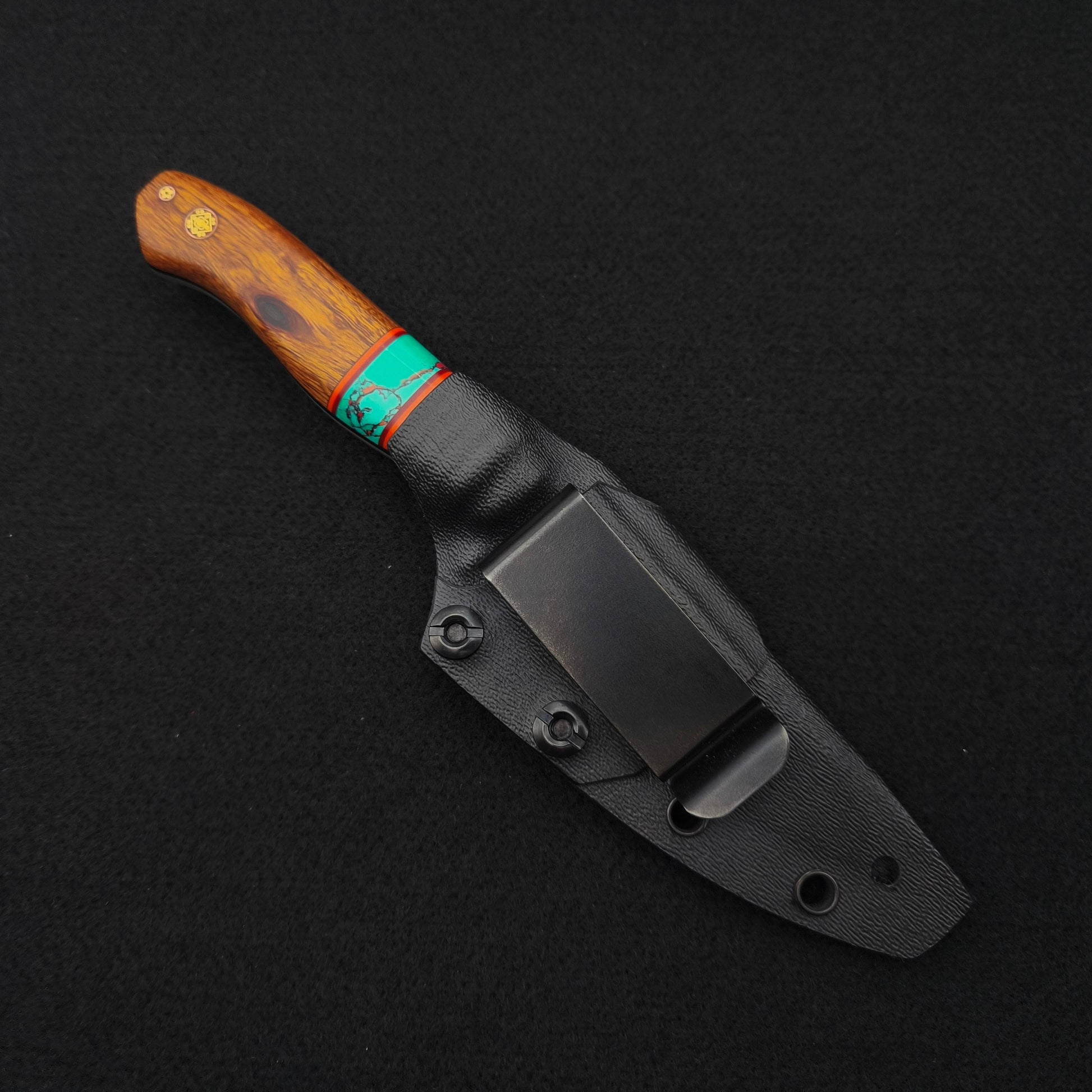 Half Face Blades Field Knife Jr Dyed Black Ash, Sonoran Sunset Tru-stone Split, Desert Ironwood 6
