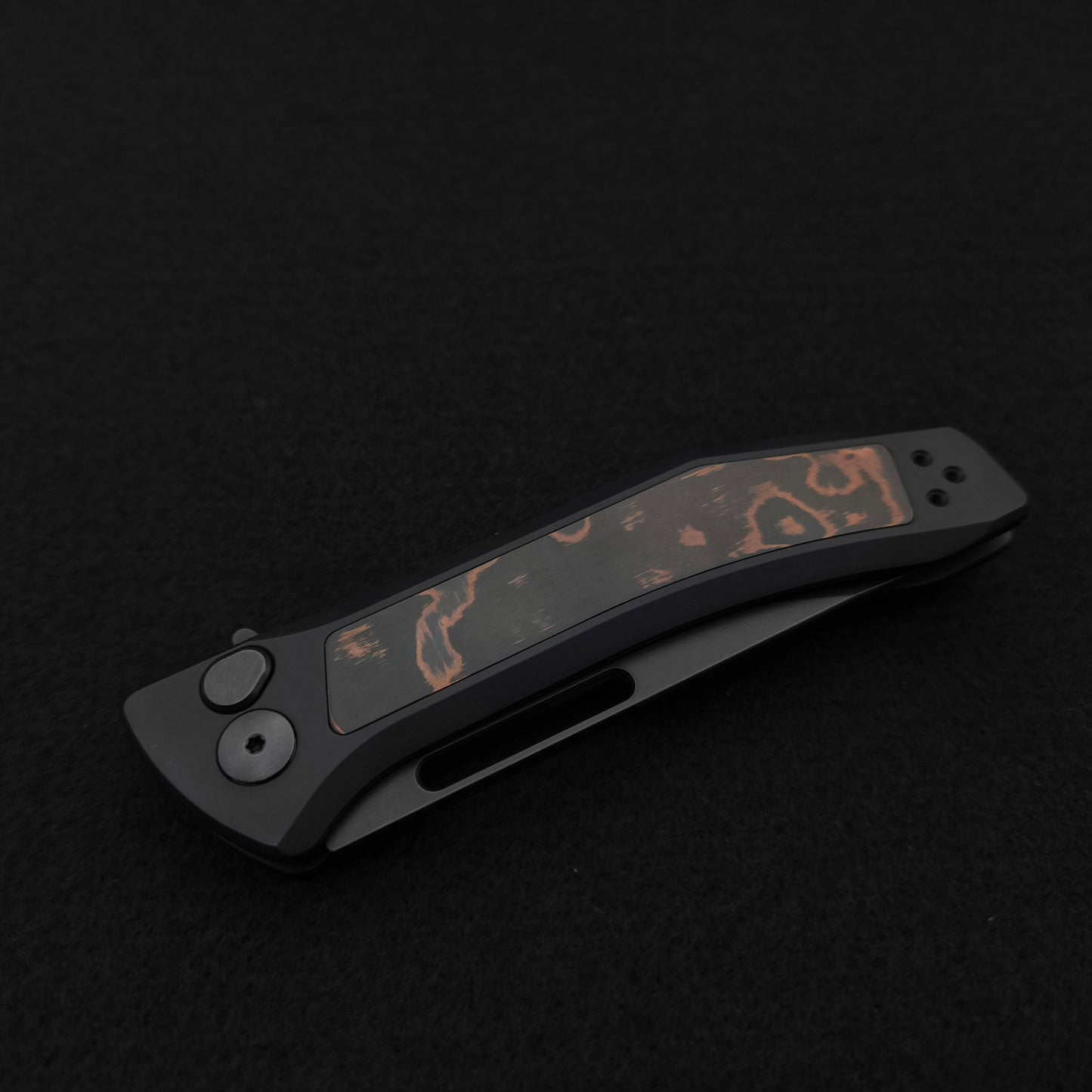 Half Face Blades Custom Kwaiken Folder Copper Camo Carbon Fiber 4