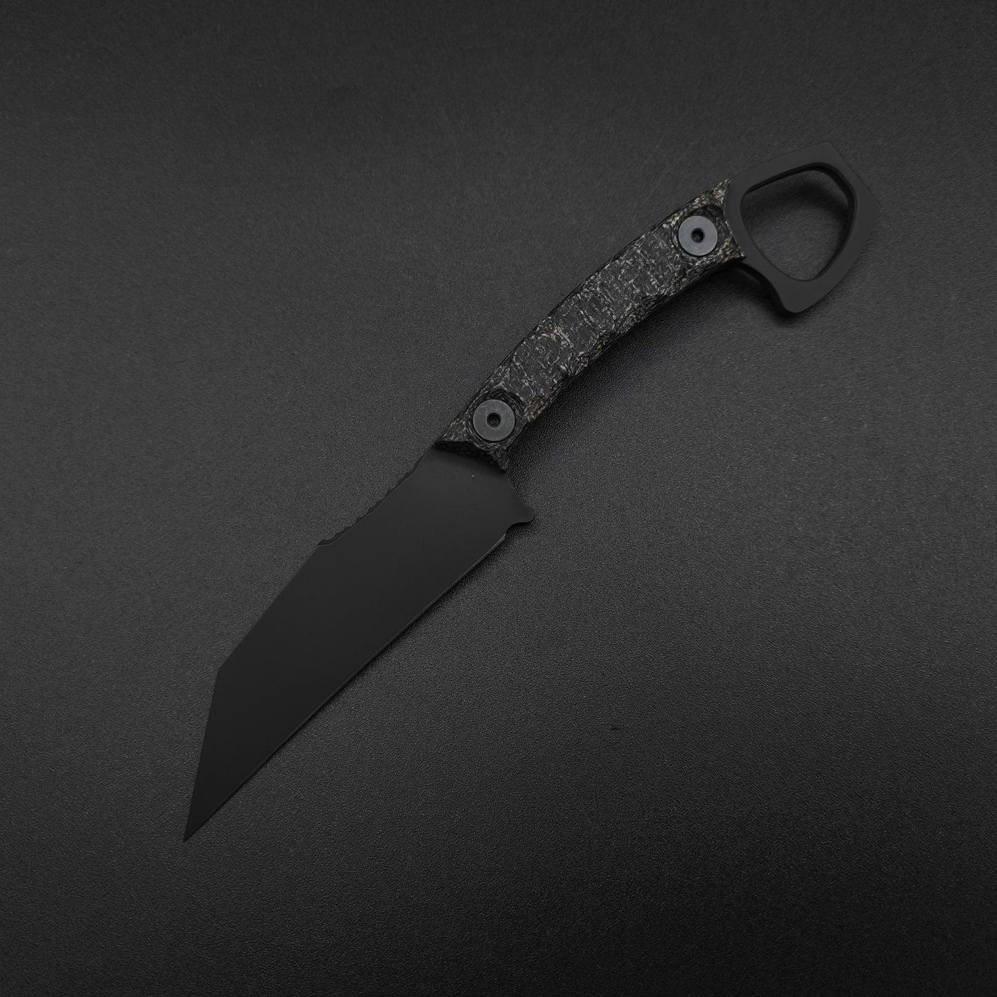 Half Face Blades SHPOS Black Burlap Micarta, Armor Black cerakote 2