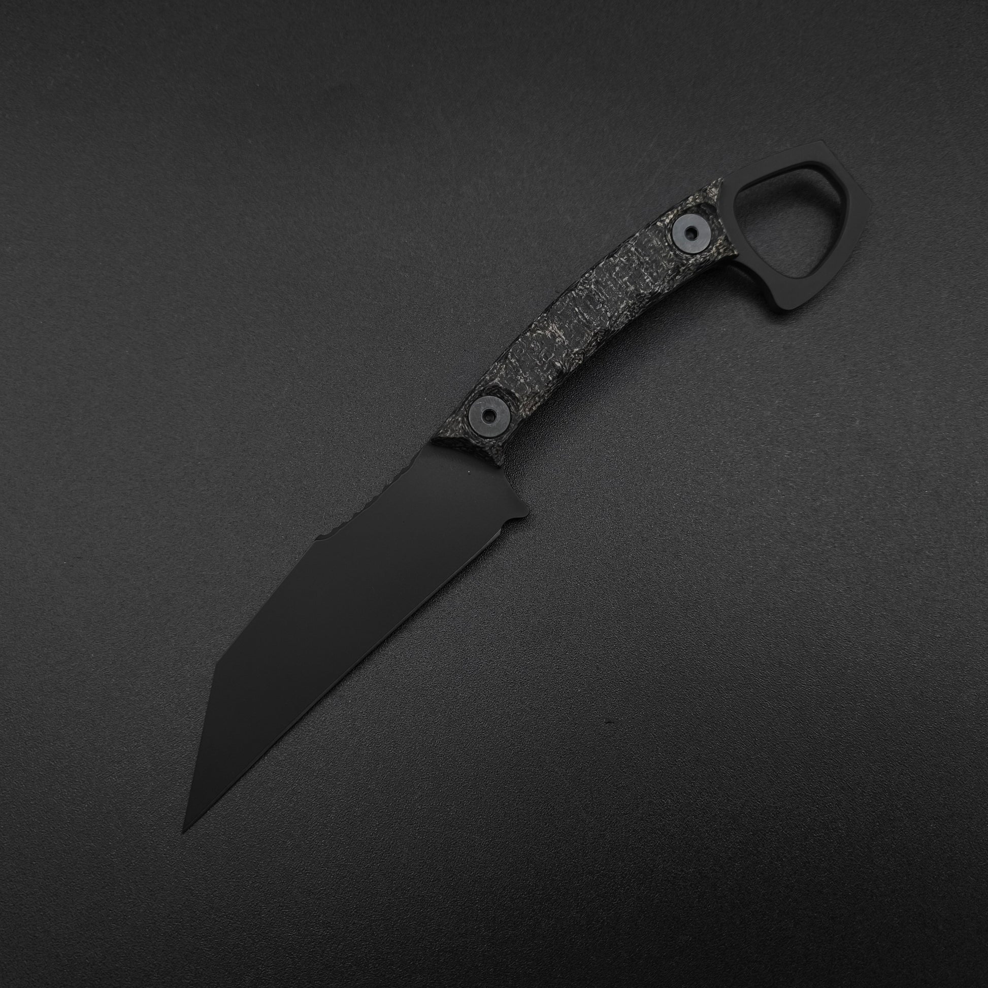 Half Face Blades SHPOS Black Burlap Micarta, Armor Black cerakote 2