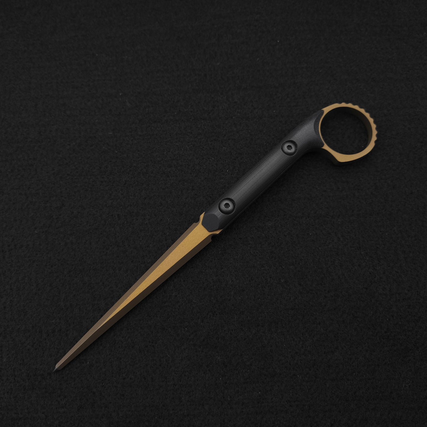 Half Face Blades Ring Cardiac Spike Black G10, Burnt Bronze Cerakote 2