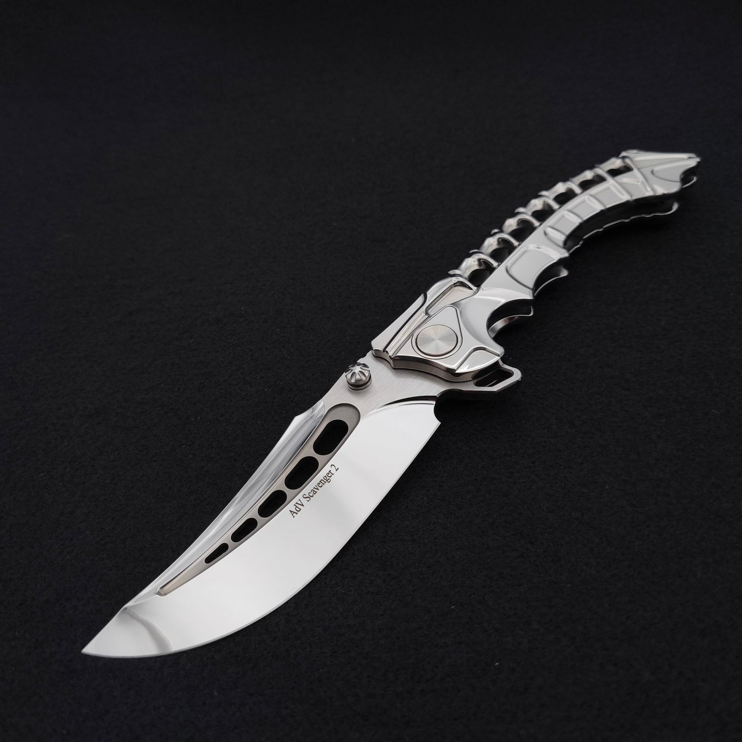 ADV Scavenger Gen 2, Integral Titanium Handle, Satin and Mirror finish, M390 1