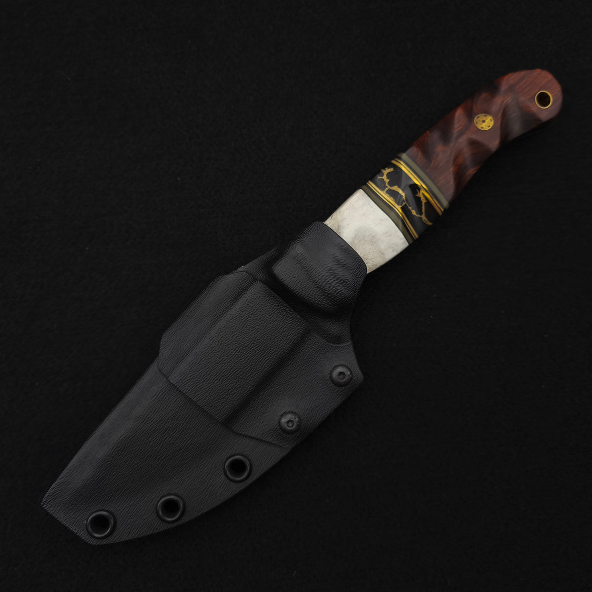 Half Face Blades Crow Jr Elk Antler, Black G10, Desert Ironwood
