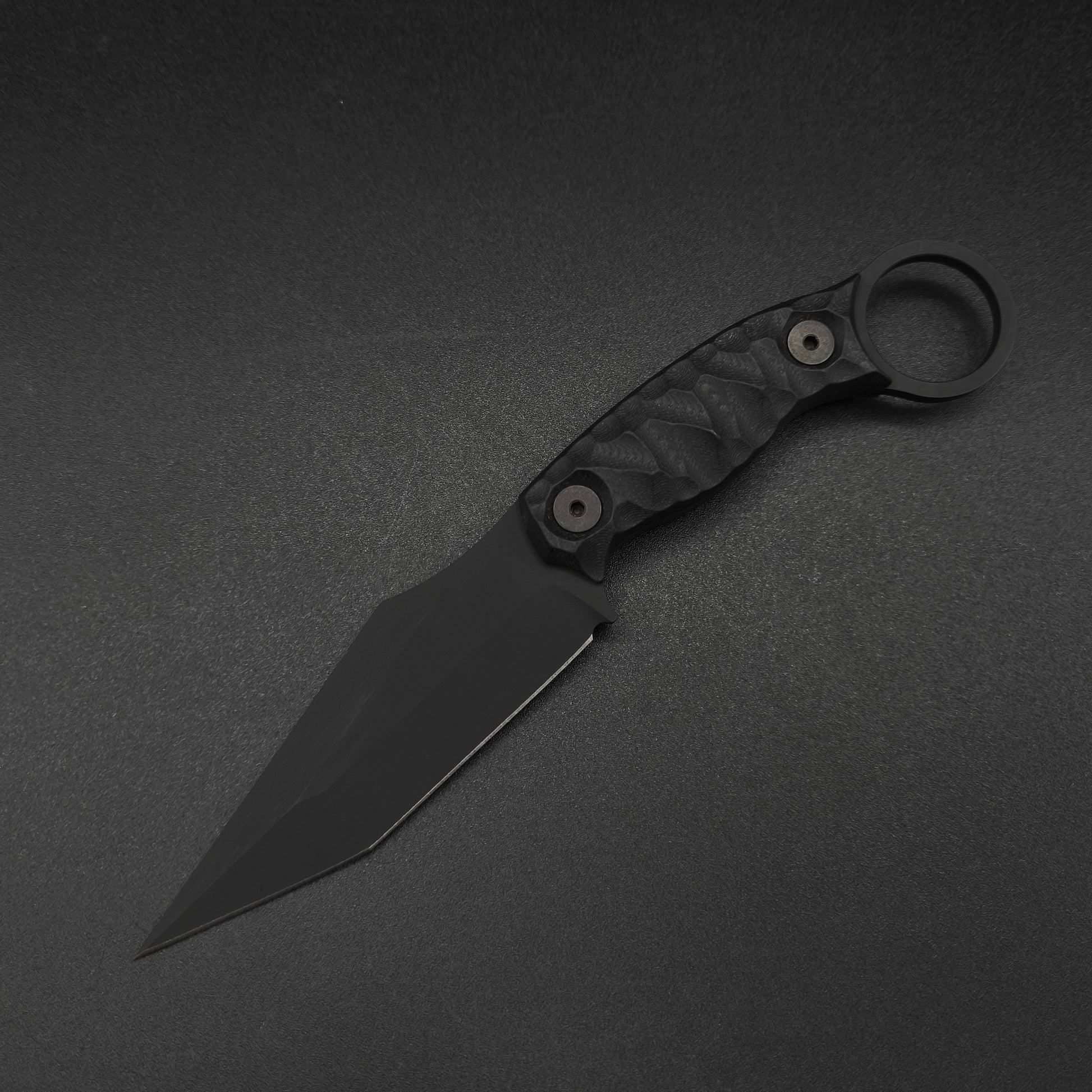 Half Face Blades Ringed Tac Tanto, Black G10, Armor Black Cerakote 2