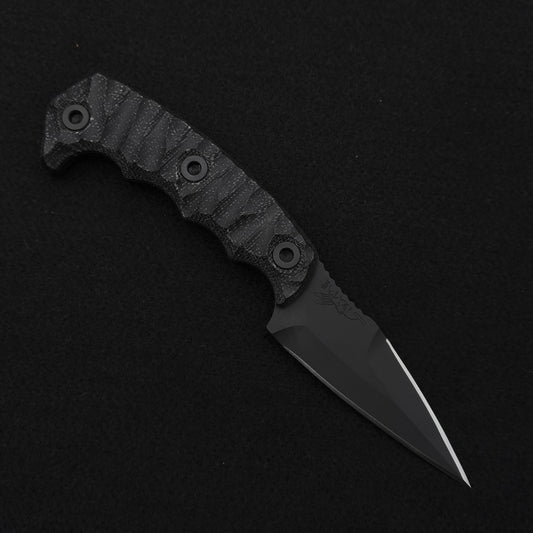 Half Face Blades HUMINT 3" Black Canvas Micarta, Armor Black 1