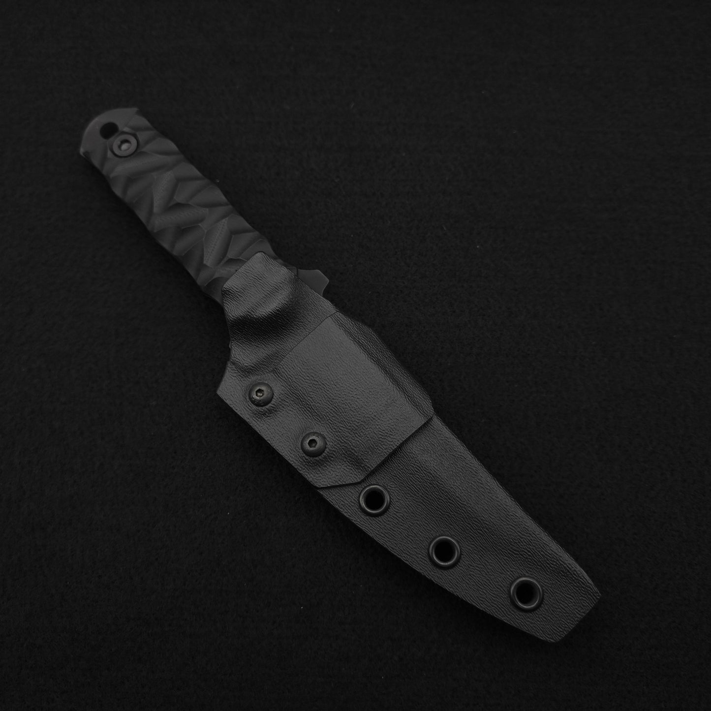 Half Face Blades Combat Filet Black G10, Black Multicam Cerakote