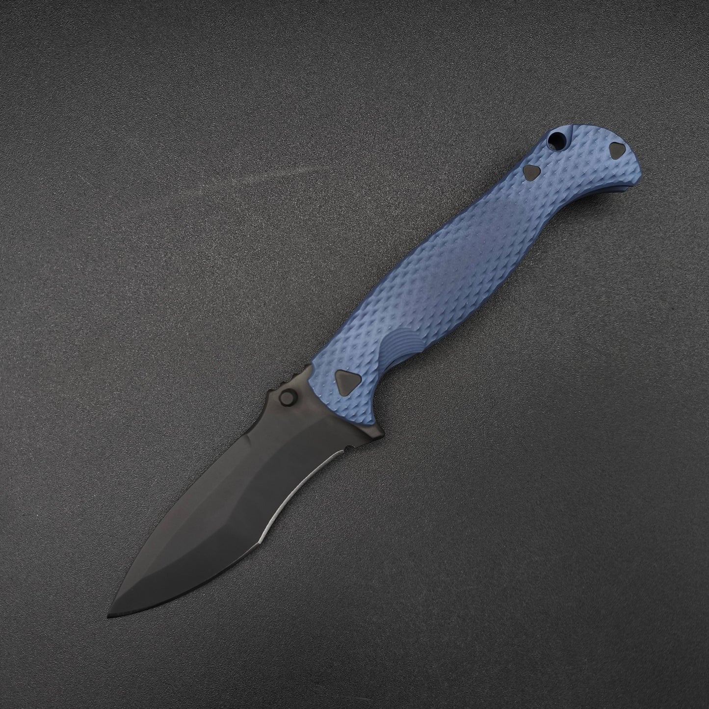 Half Face Blades Extremis Folder Anodized Blue Titanium Scales