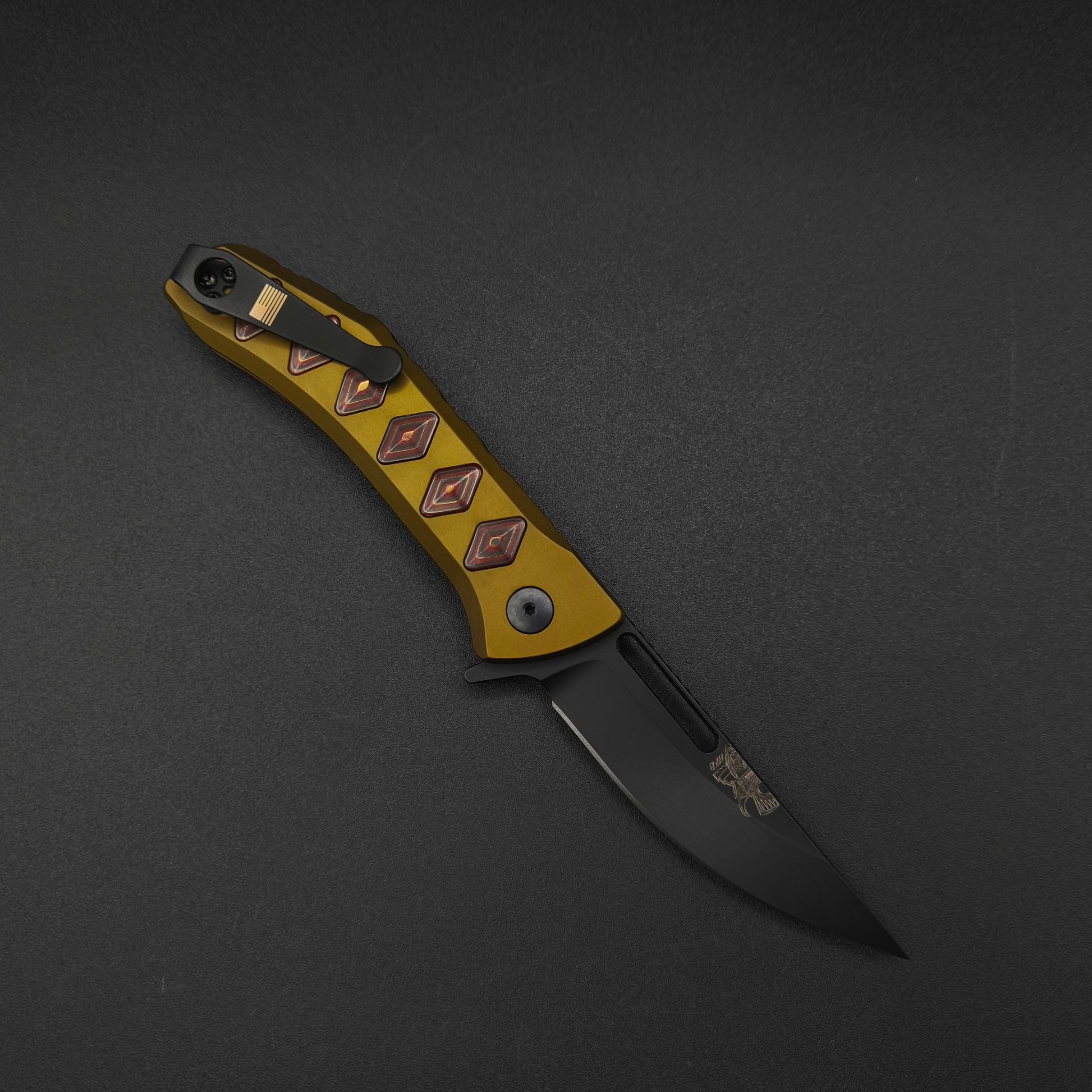 Half Face Blades Custom Kwaiken Folder Red Camo Quartz 1