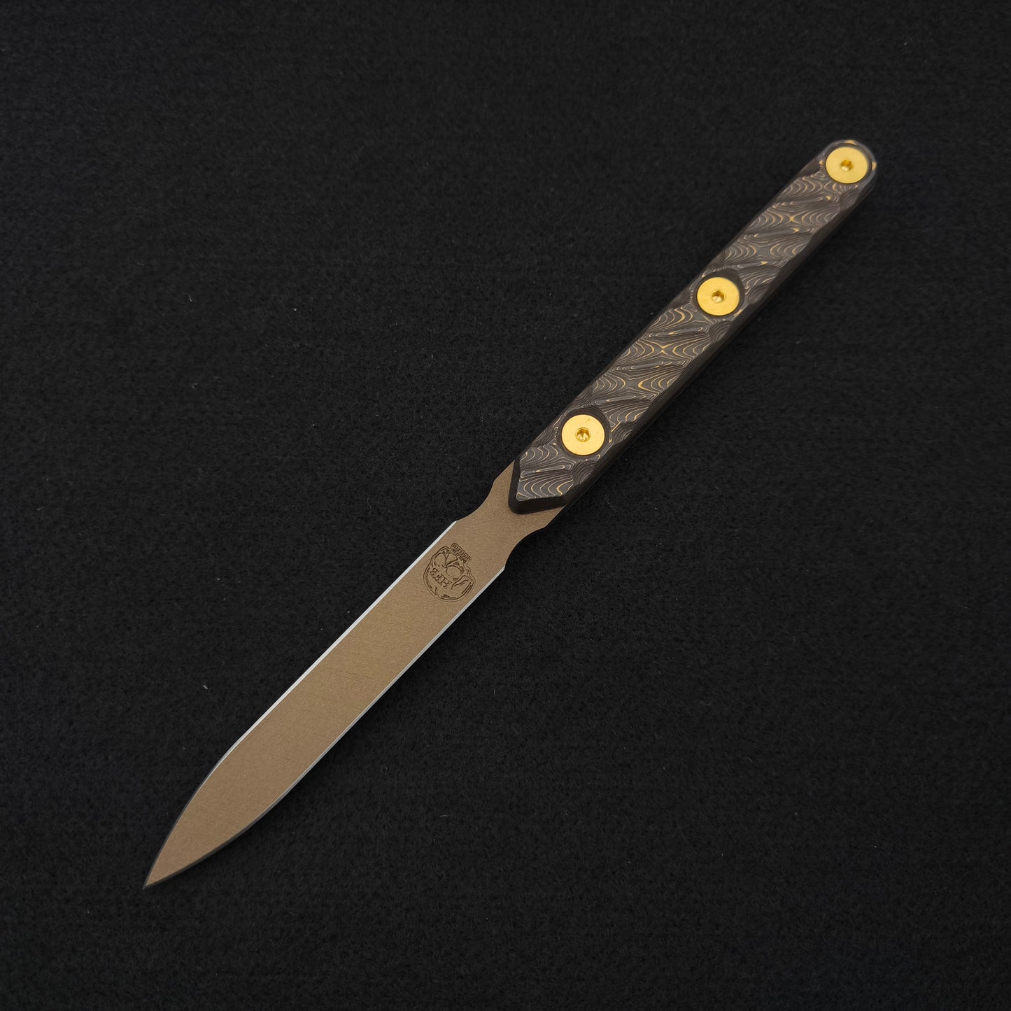 Half Face Blades OSS Spike, Gold Camo Carbon Fiber, Midnight Bronze Cerakote 2