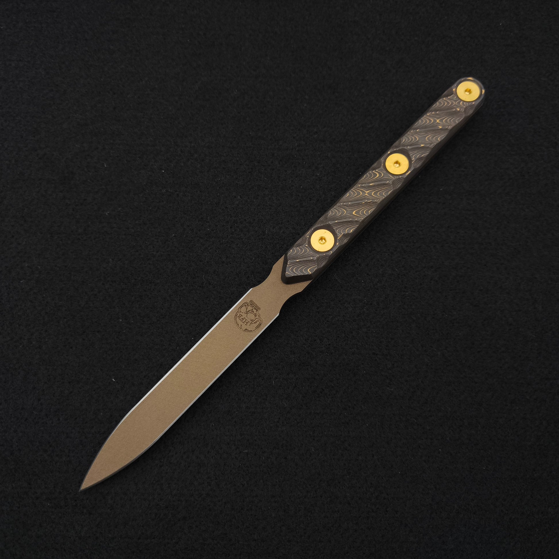 Half Face Blades OSS Spike, Gold Camo Carbon Fiber, Midnight Bronze Cerakote 2
