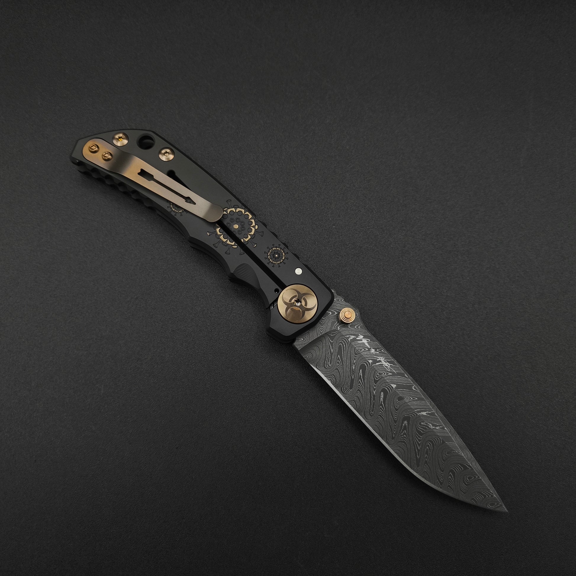 Spartan Blades Harsey Folder SF5 Custom Chad Nichols Damascus Black Plague 2