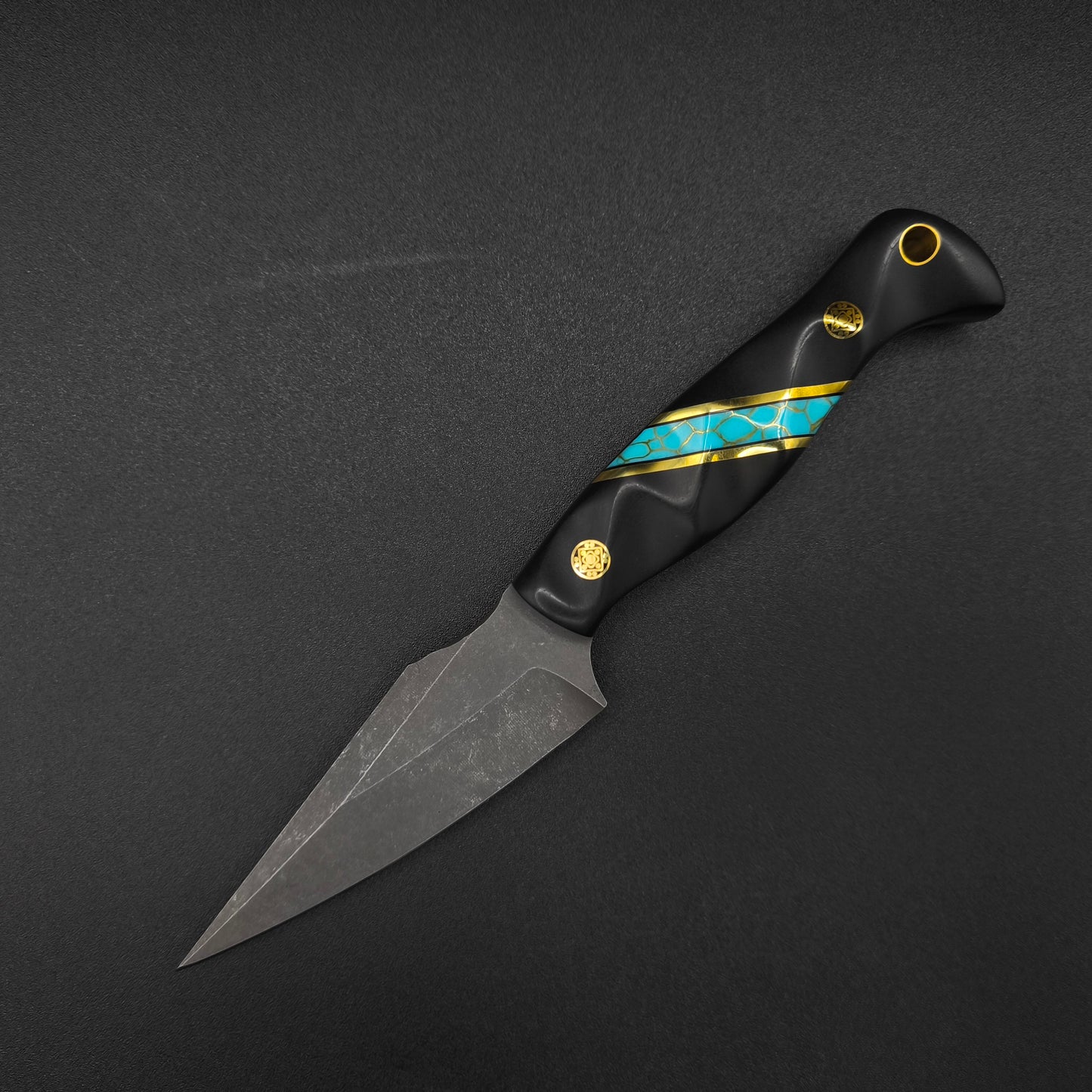 Half Face Blades Gulo Gulo Black Diamond Richlite, Brass and Turquoise